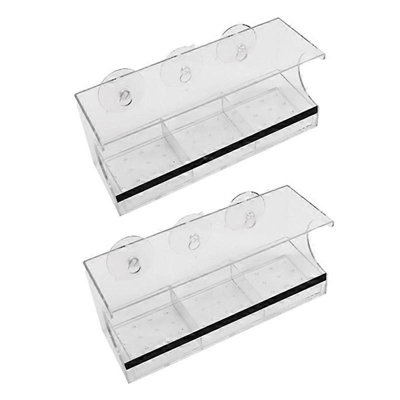 2Pcs Window Birds Feeder, Outdoor Transparent Window Bird Feeder