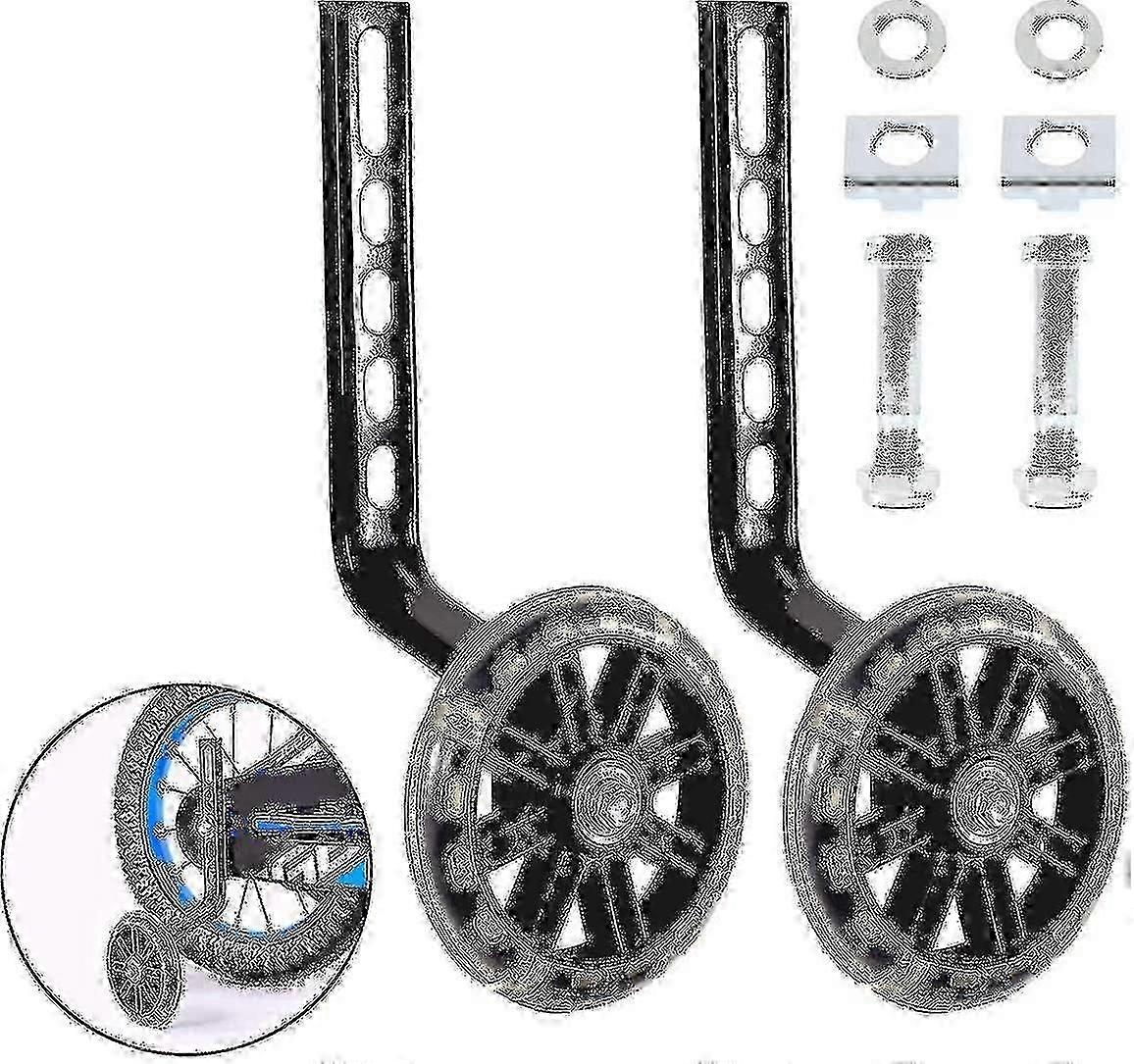70% Off Kids Bicycle Training Wheels 1 Pair Black Bike Stabilizers for Boys Girls