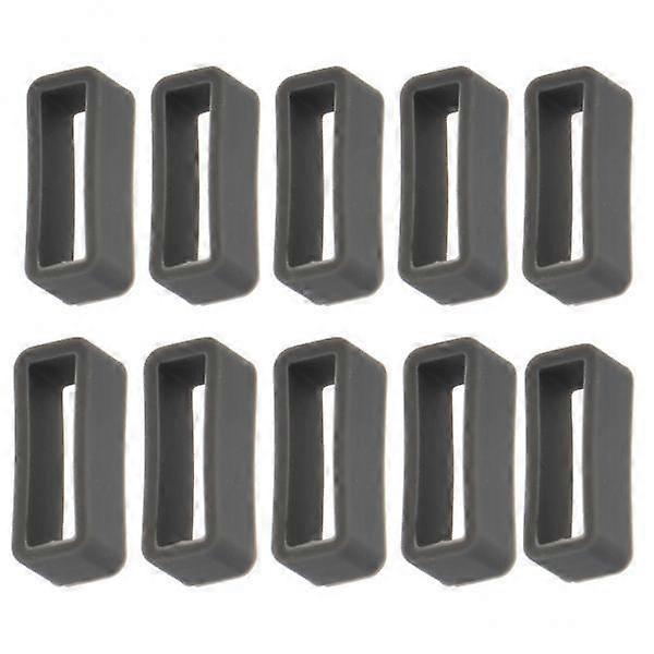 2-6pack 10pcs Rubber Watch Strap Band Keeper Hoop Loop Holder Ring 20mm Dark