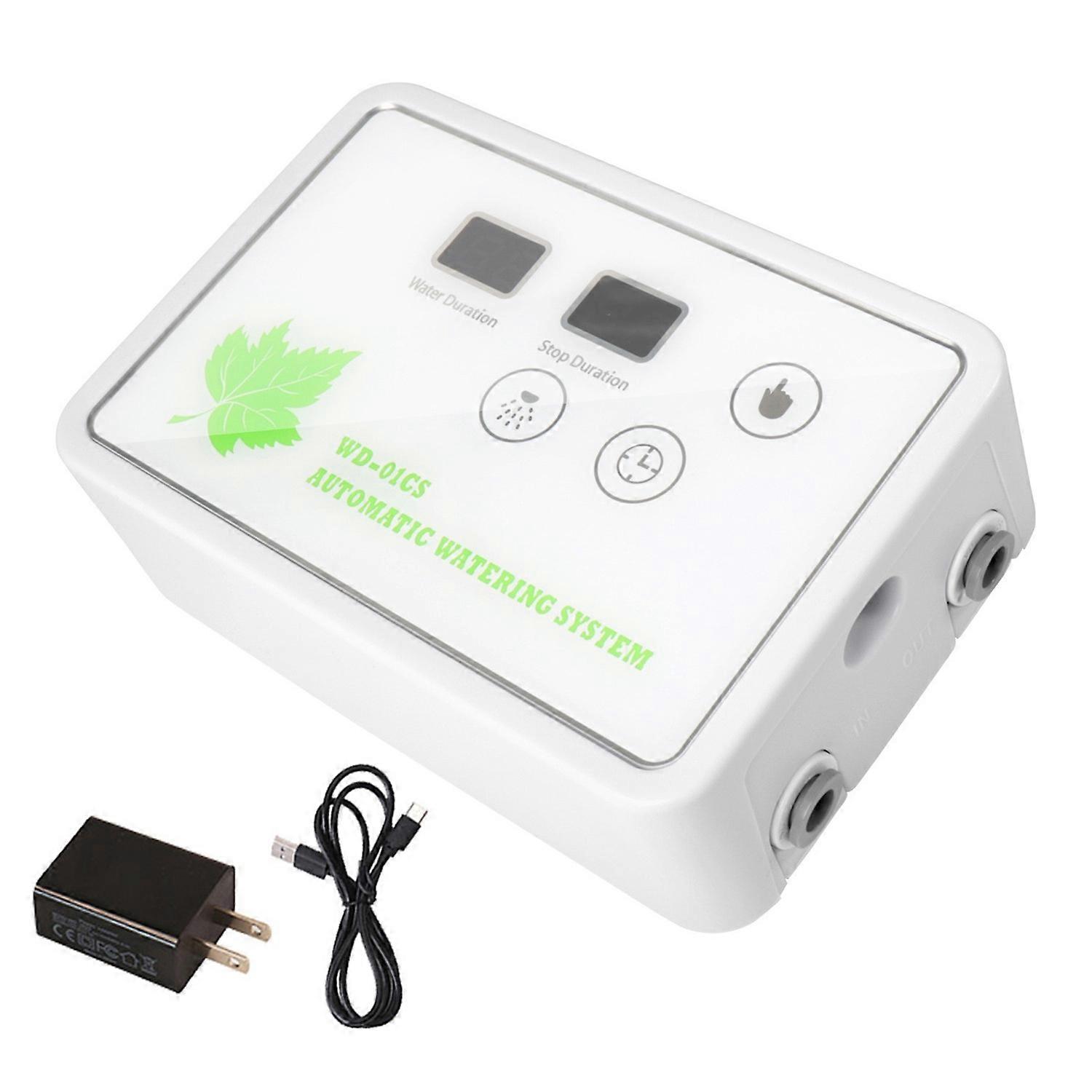 Adjustable Drip Irrigation System Dual Screen Display Automatic Watering Timer for Balcony Potted Pl