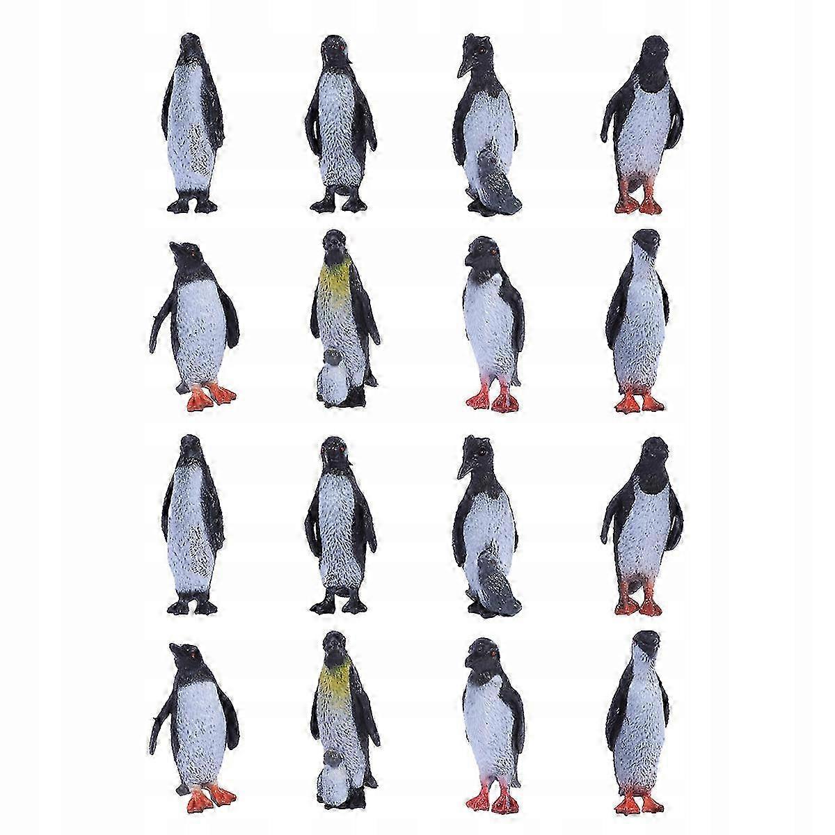 Mini Plastic Animals Penguin Figures 16 Pcs