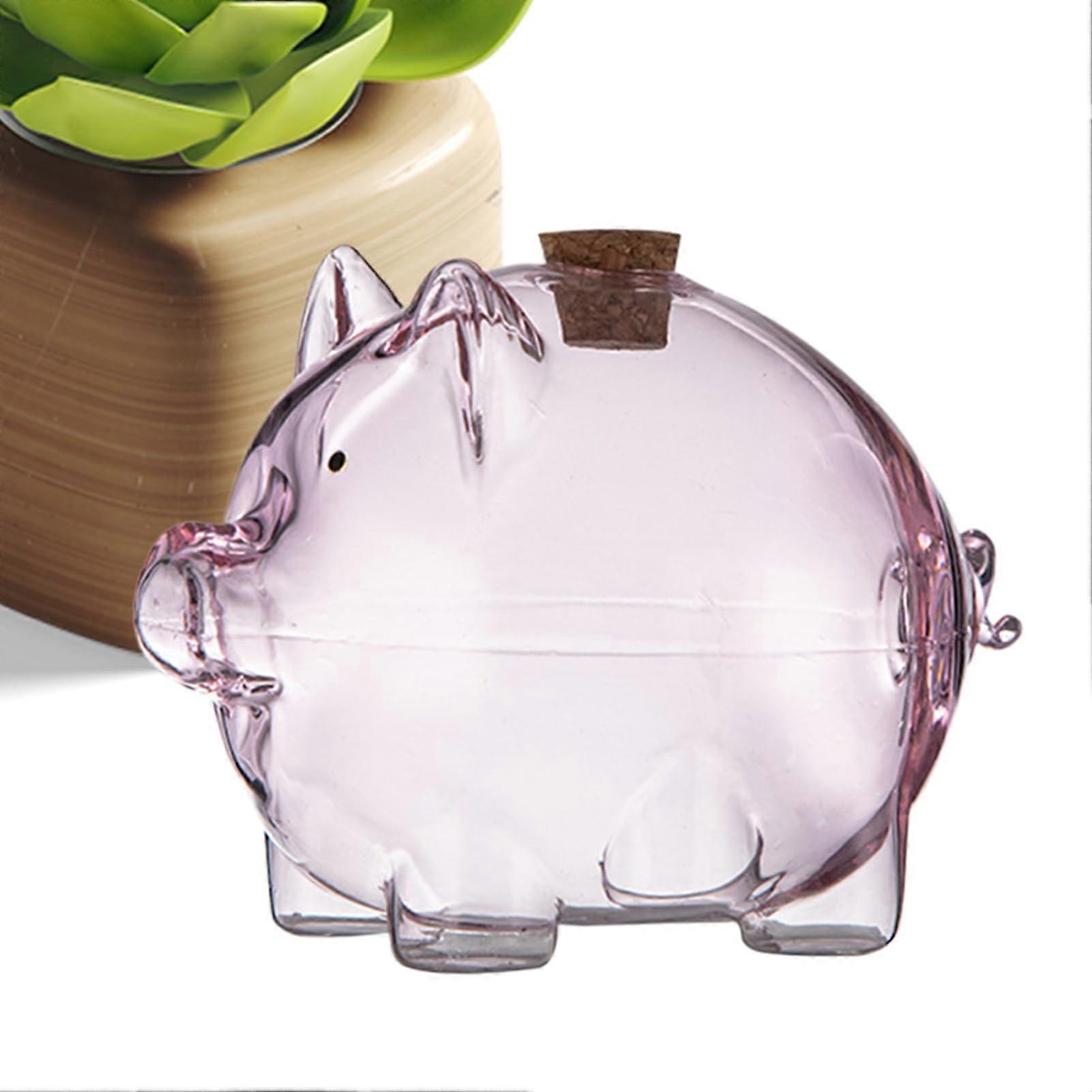 Glass Coin Bank, Gold Bean Jar, Piggy Savings Container, Transparent Display Decor, Compact Money Holder