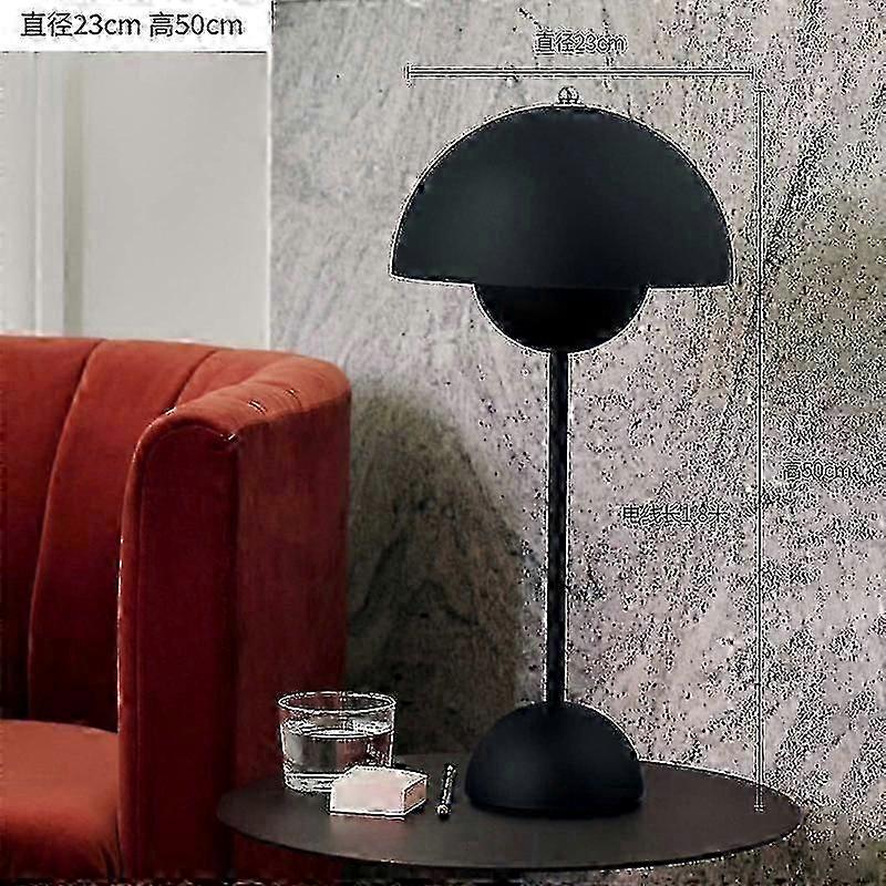 (Large Matte Black) 2023 New Denmark Bud Table Lamp Retro Table Lamp American Style Desk Lamp Charging Lamp Touch Nordic Decoration Table Lamp