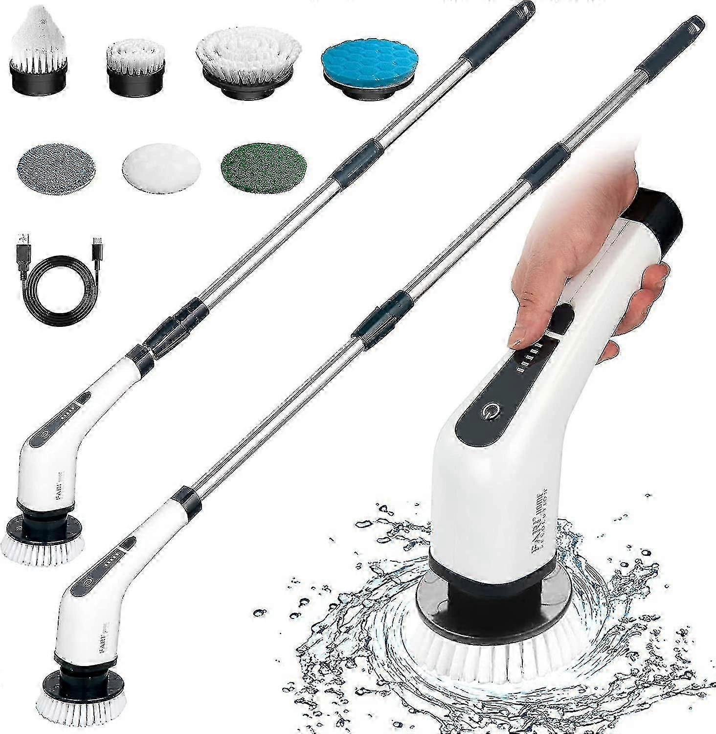 Cordless Electric Cleaning Brush With 7 Replaceable Brush Heads