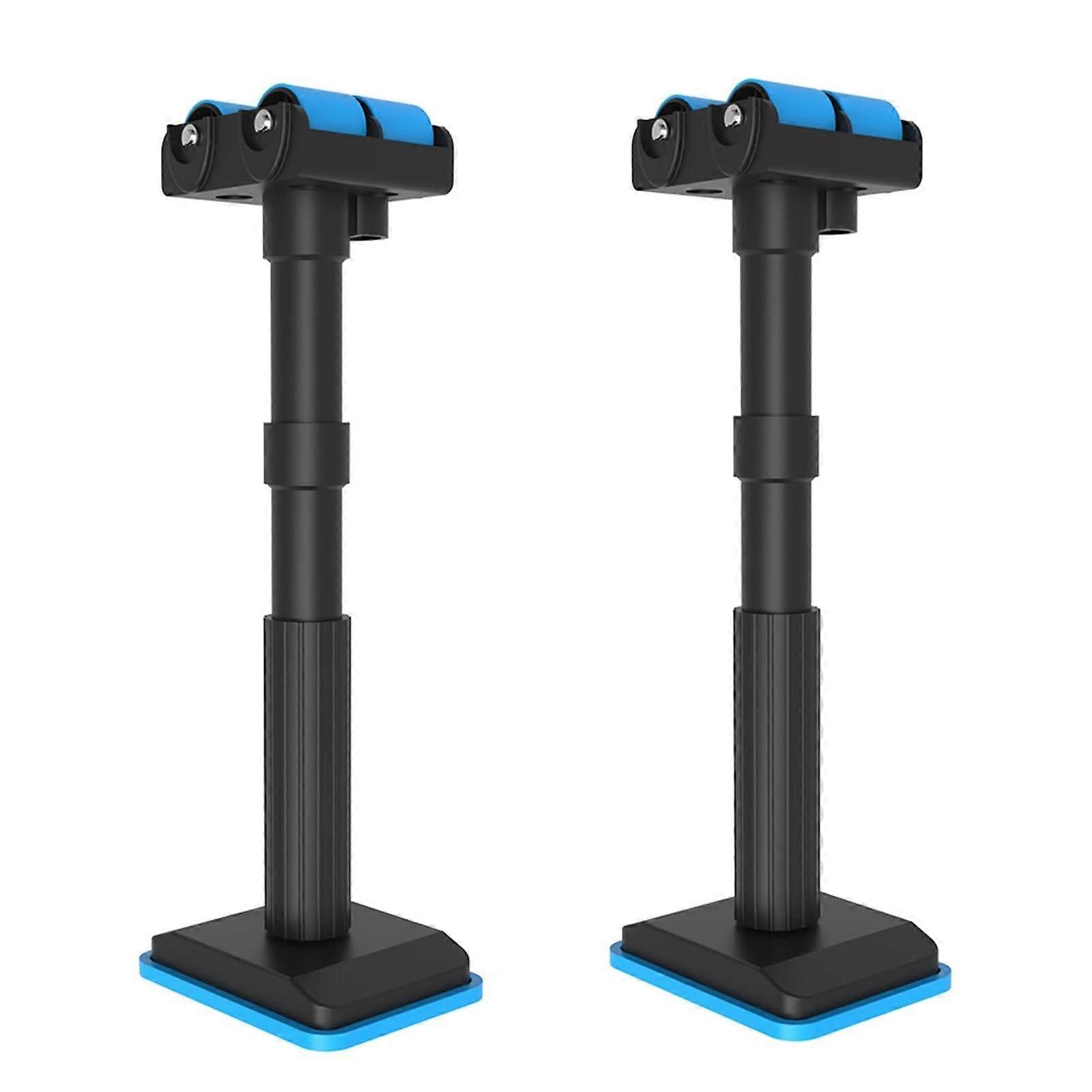 Adjustable Support Pole, 2 Pieces Adjustable Bar with Roller, Height Adjustment, Lifting Device, for Cabinets Blue