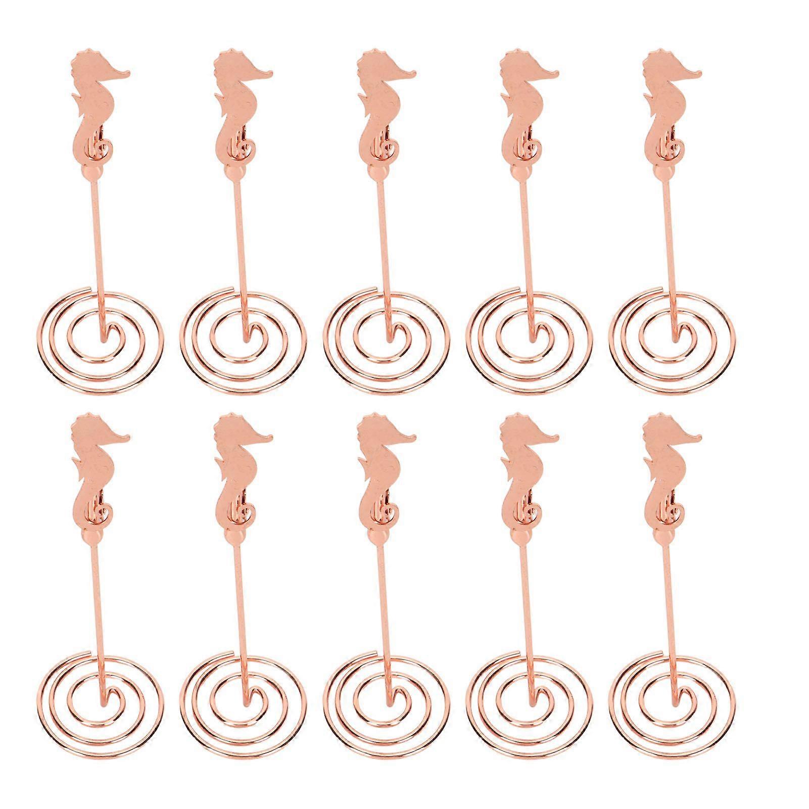 2025 أحدث طراز 10 قطع حامل مشبك بطاقة الطاولة يمنع الانزلاق المعدني الزخرفي