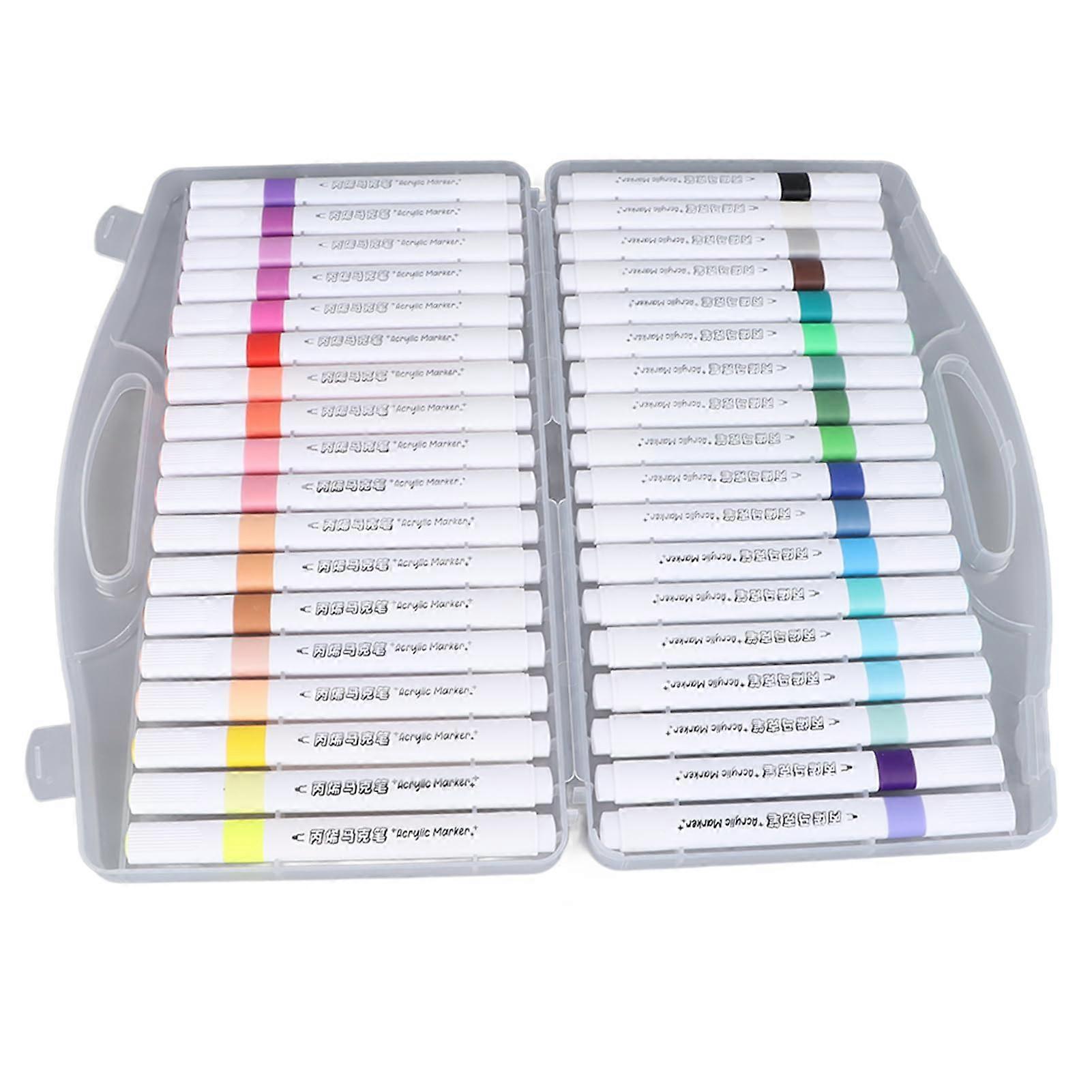 36 Colors Acrylic Paint Marker Pens, Comfortable Triangular Design for DIY Crafts