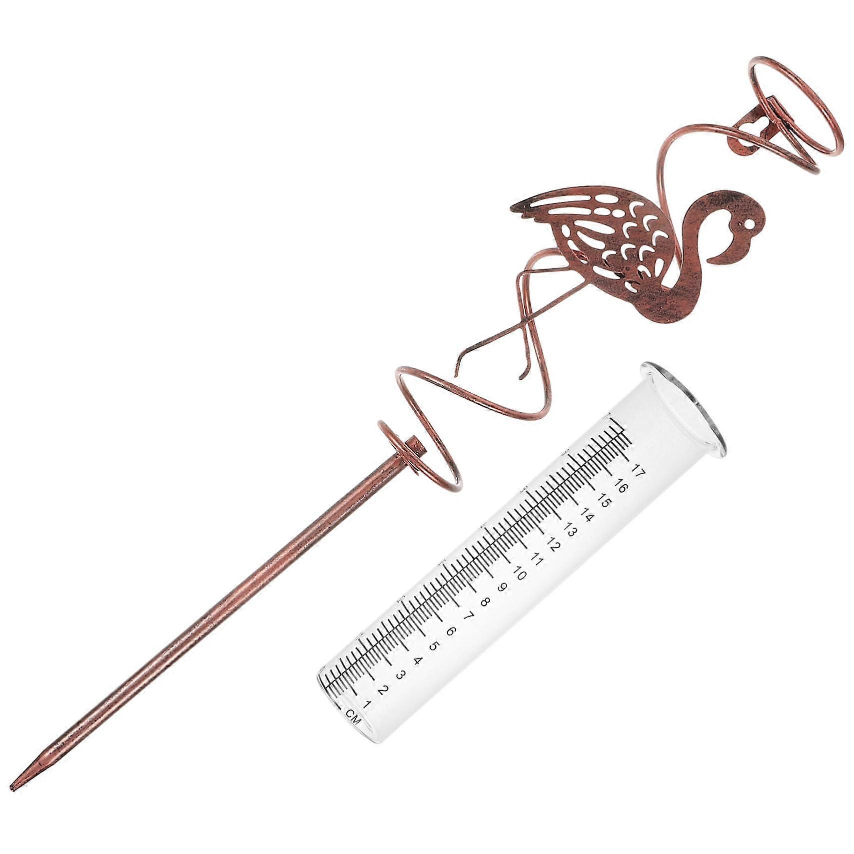 garden decoration rust look rain gauge rain chain rainfall meter glass