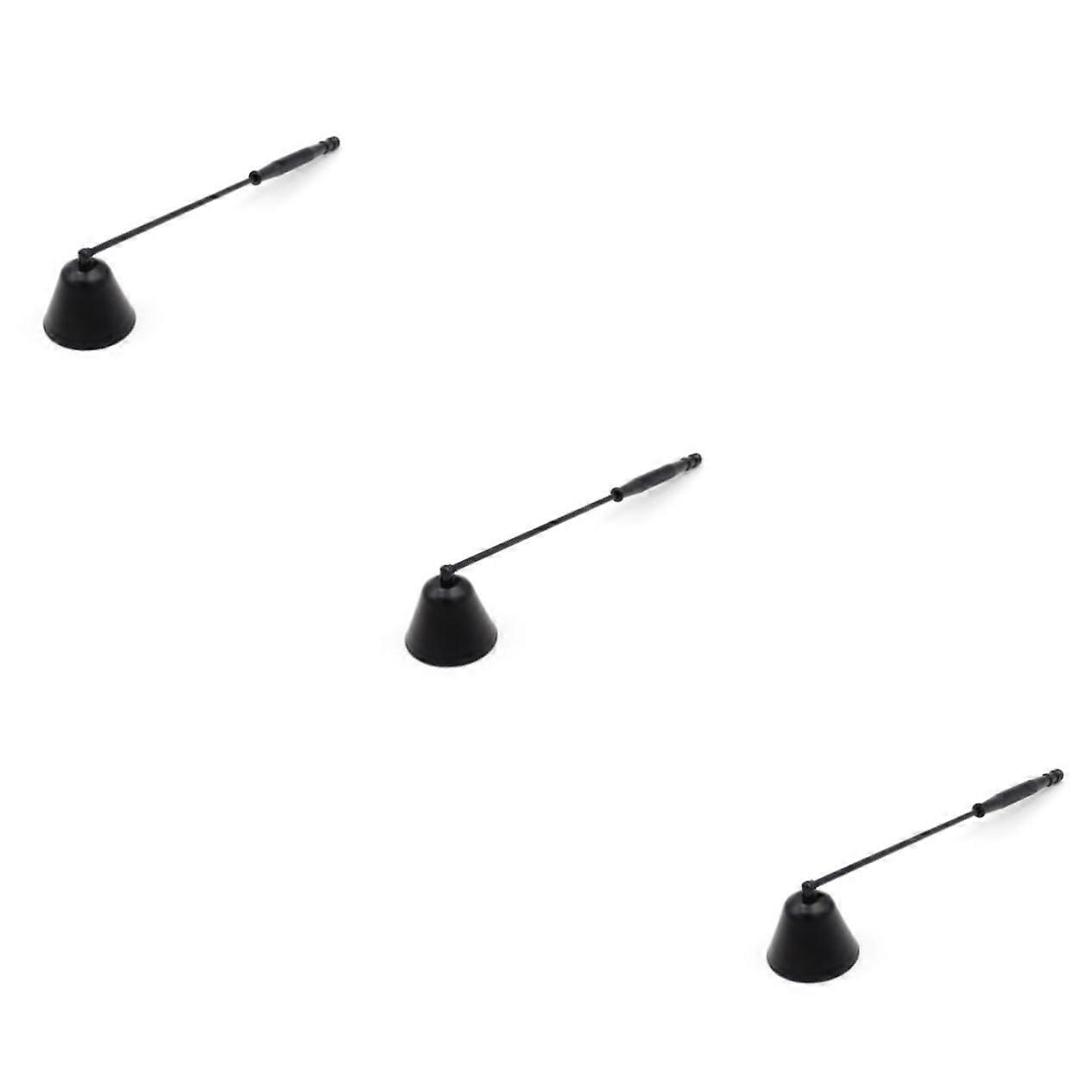 Candle Snuffer Pack of 3 Black Flame Extinguishing Tool with Scissors for Wedding Candles and Home Use