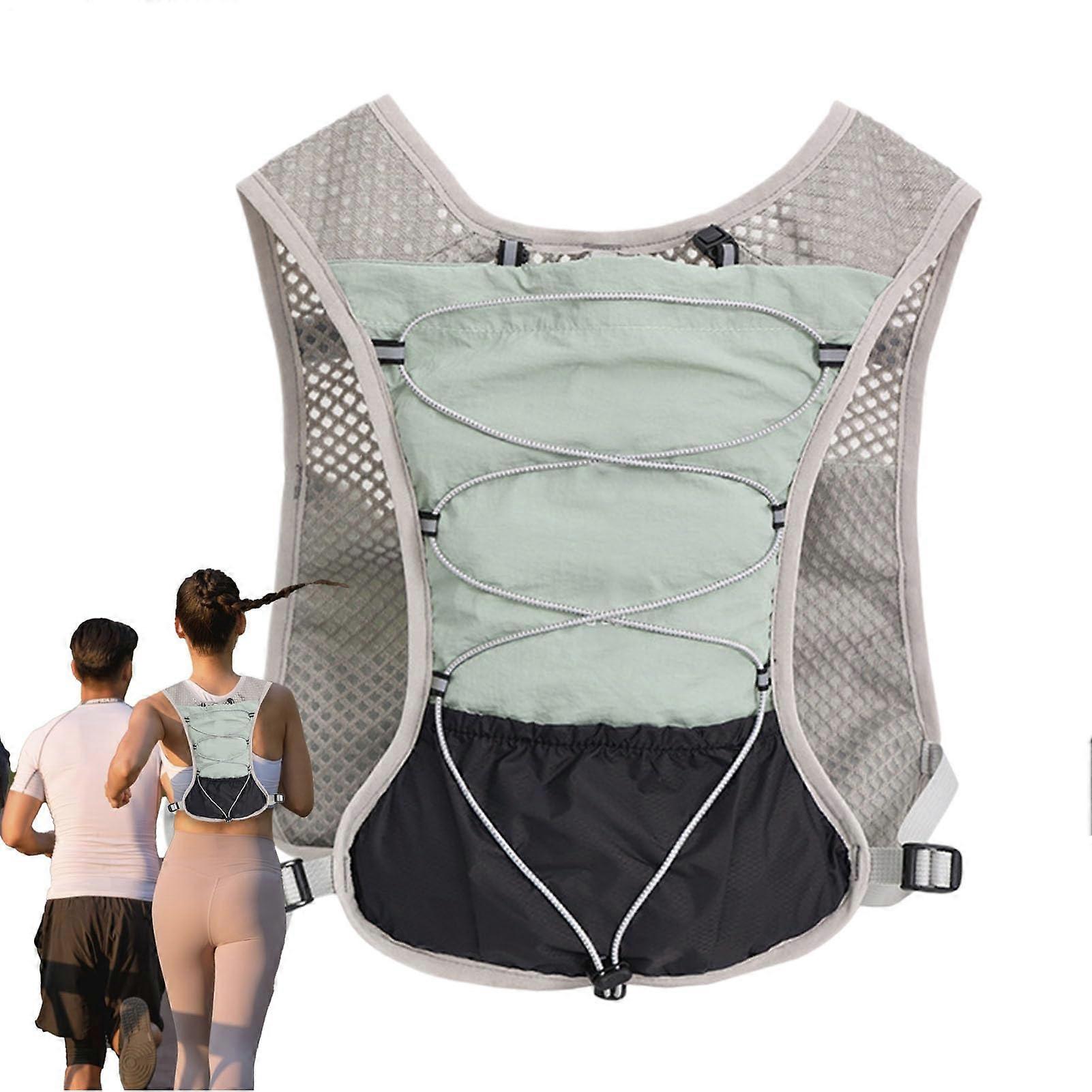 Hydration Vest, 5L Reflective, Adjustable, Breathable for Cycling, Hiking Green