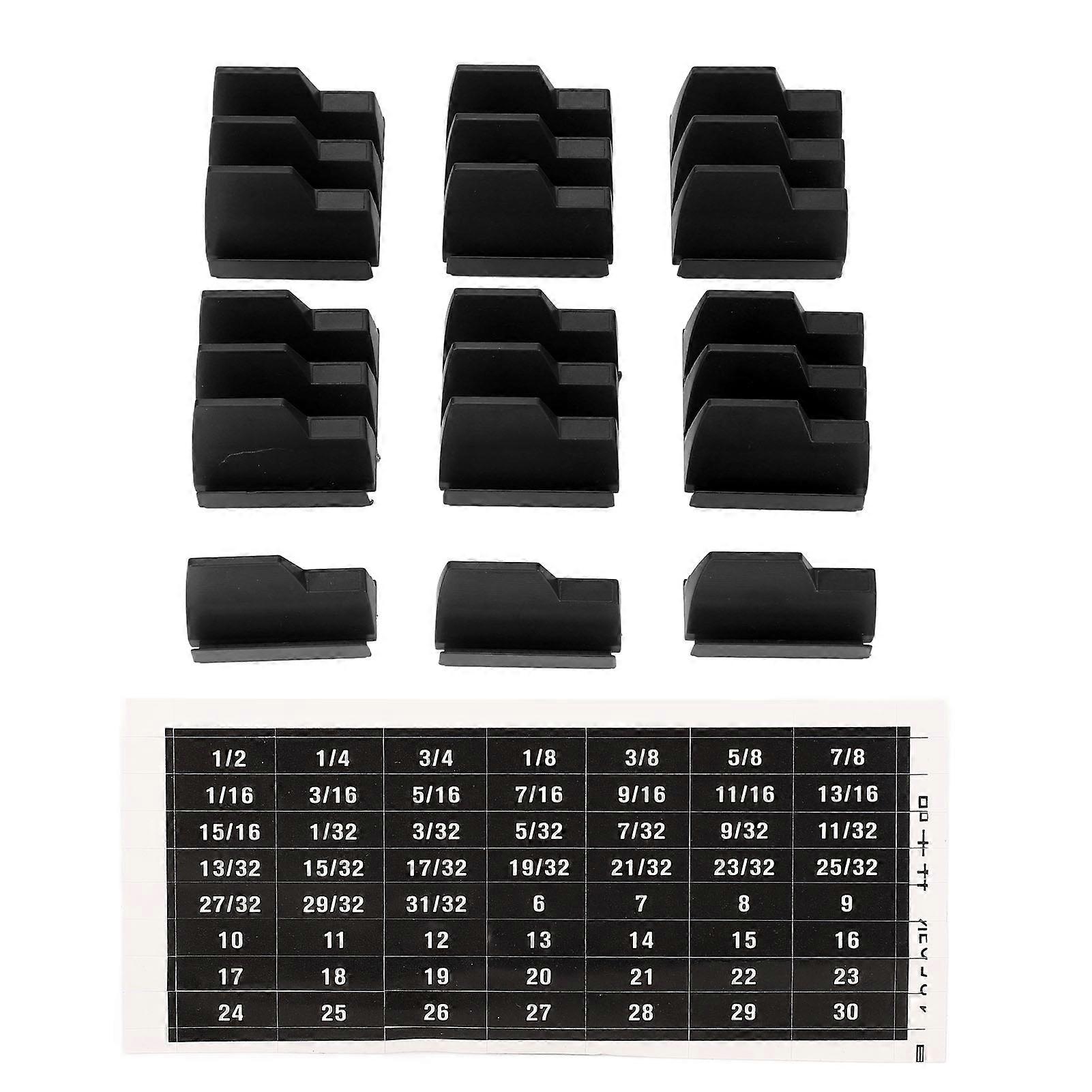 Wrench Rack Holder 20PCS Capacity Magnetic Organizer Compact ABS Modular Black for Tool Storage Garage Workbench Drawer