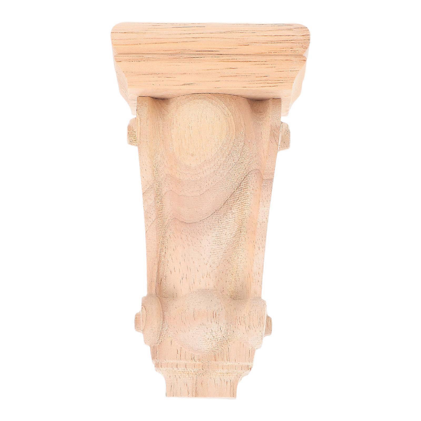 Home Wall Corner Trim Roman Column Decorative Shelf Bracket Fireplace Mantels Beige 11.00X6.00X4.00CM Solid Wood 1Set