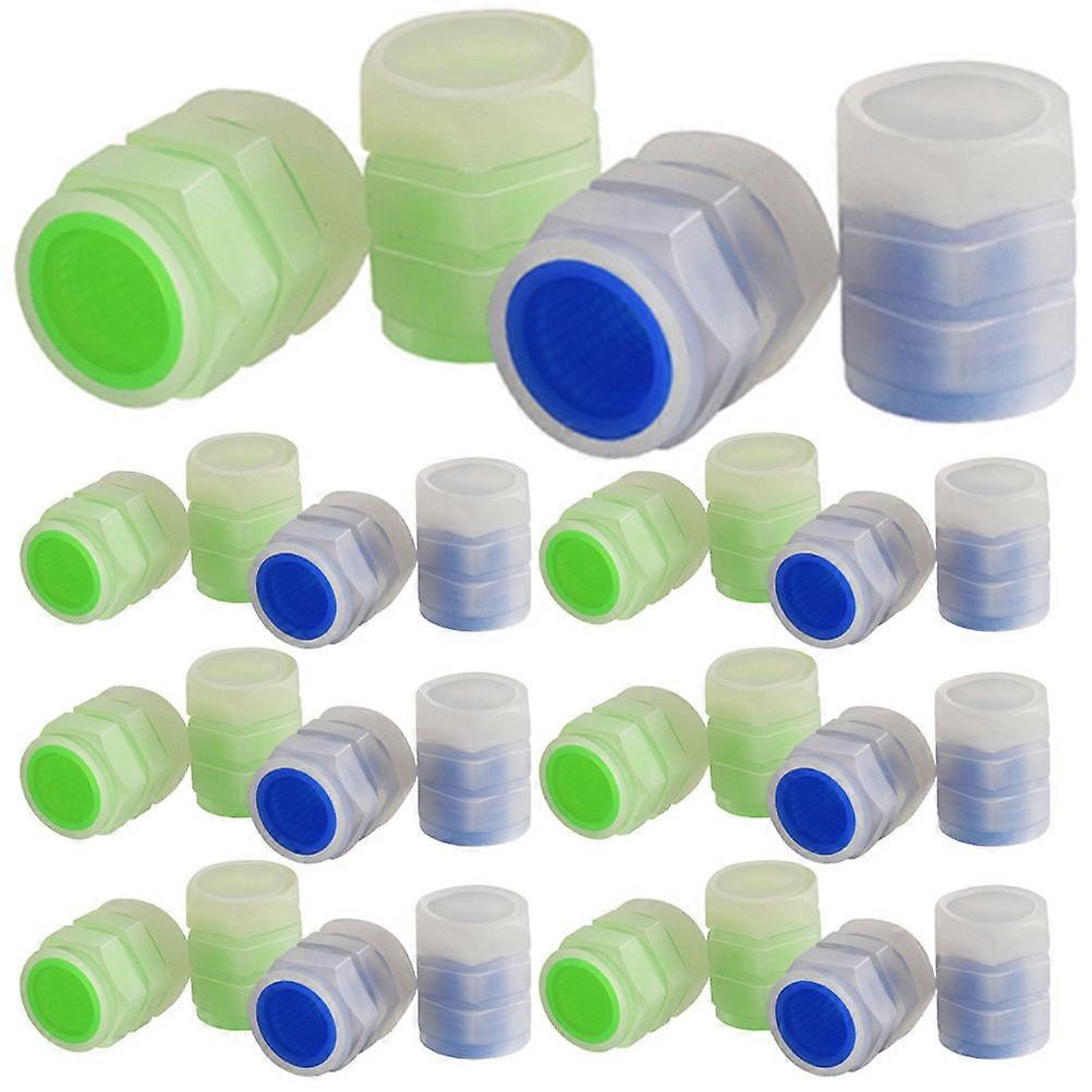 Fluorescent Valve Stem Caps Nighttime Riding Car Bikes Tire Valves Glow in Dark 50Pcs