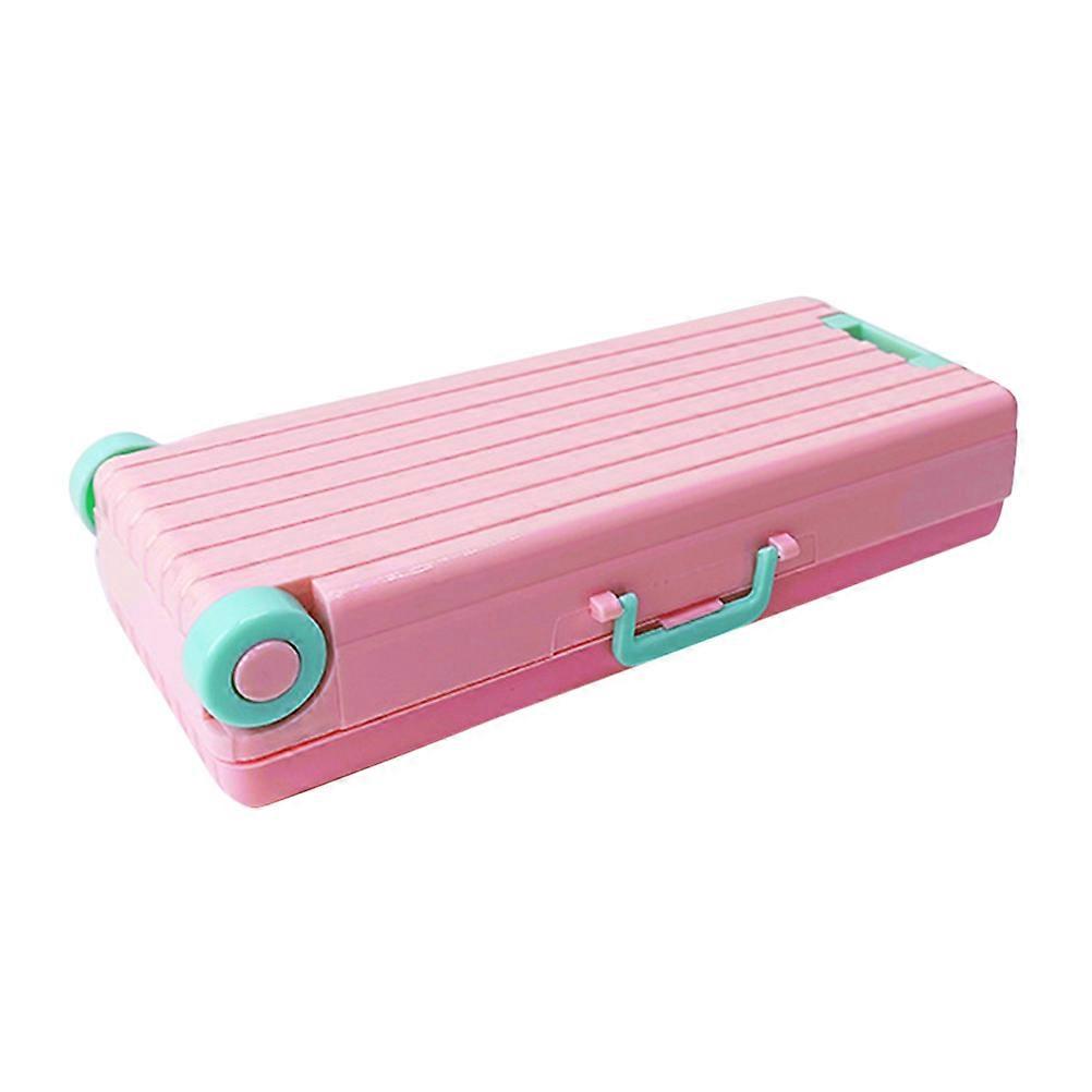 Pencil Box With Compartments for Students Prevent Falling Out Pink Color 20.50X9.80X4.50CM 1Set