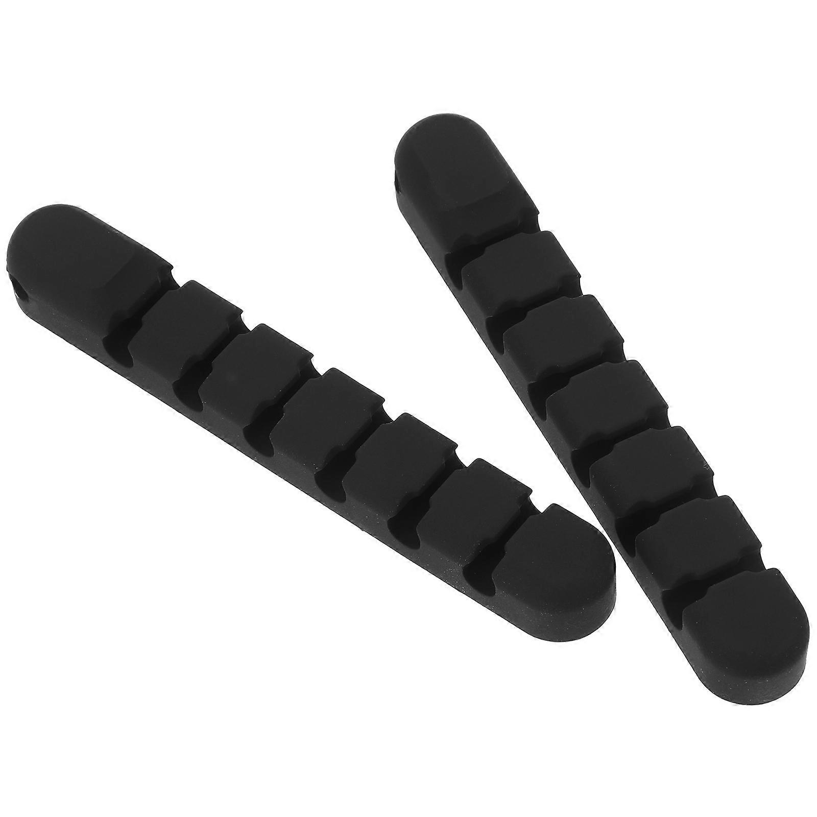 Cable Holders Self Adhesive Cable Clip Holders Rectangular Home Use Black 12X1.8X1.5CM Wire Organization 2Pcs