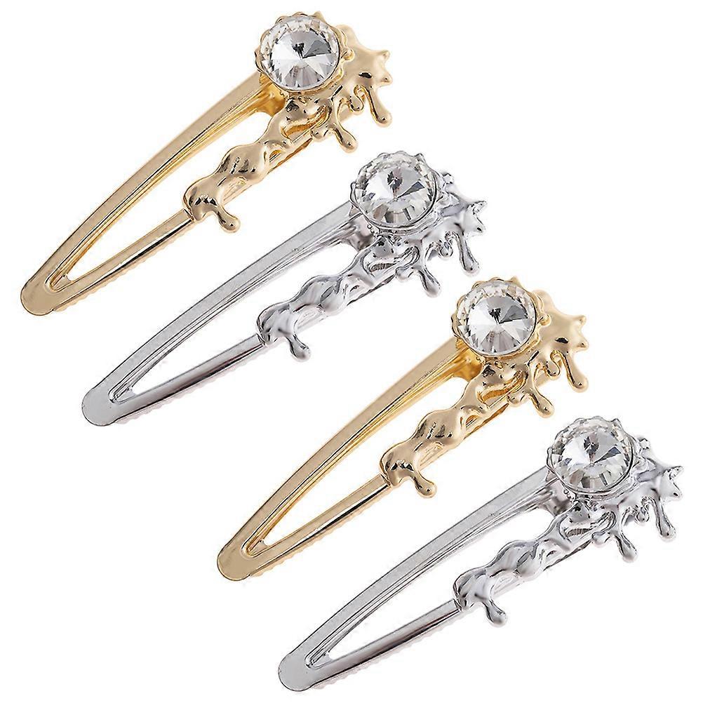 Metal Rhinestone Hairpin Hold Hair Elegant Round Daily Life