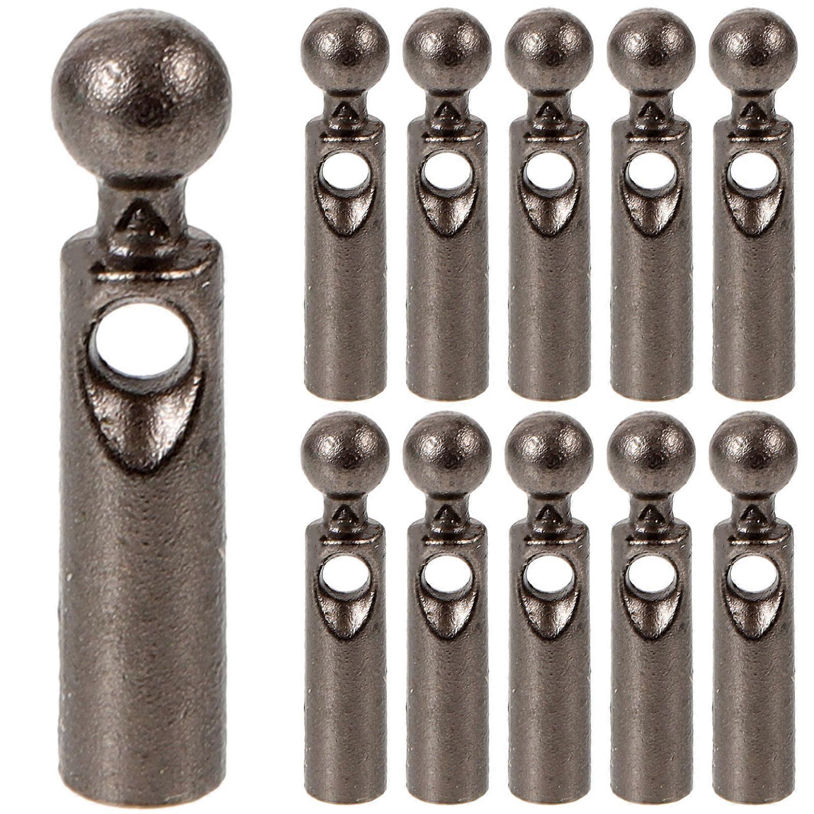 11 Pcs Metal Umbrella Tail Beads, Durable Folding Umbrella Bone Covers for Easy Repair and Replacement – Deep Gray