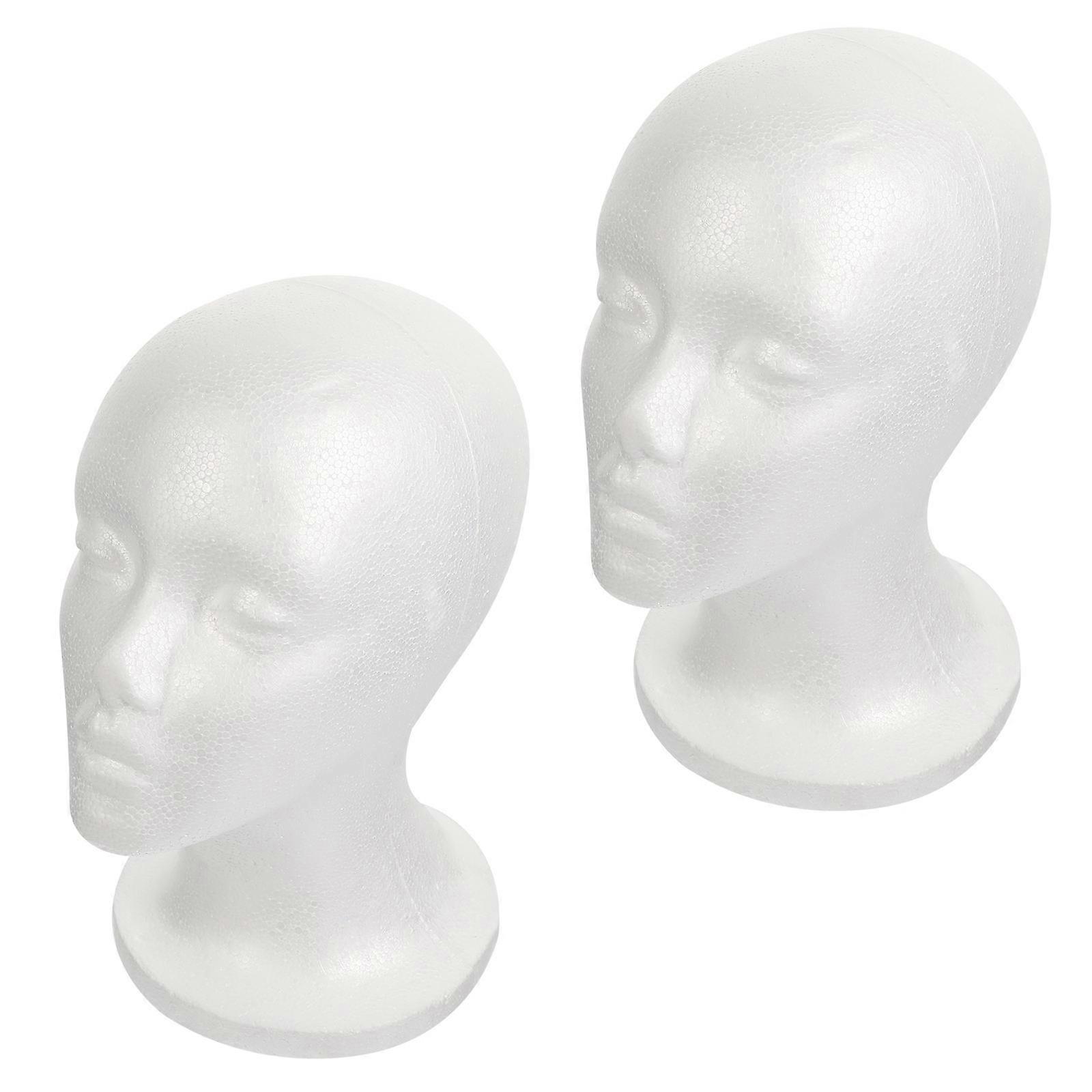 Foam Cosmetics Model Head For Hair Styling Display And Wig Security 2Pcs
