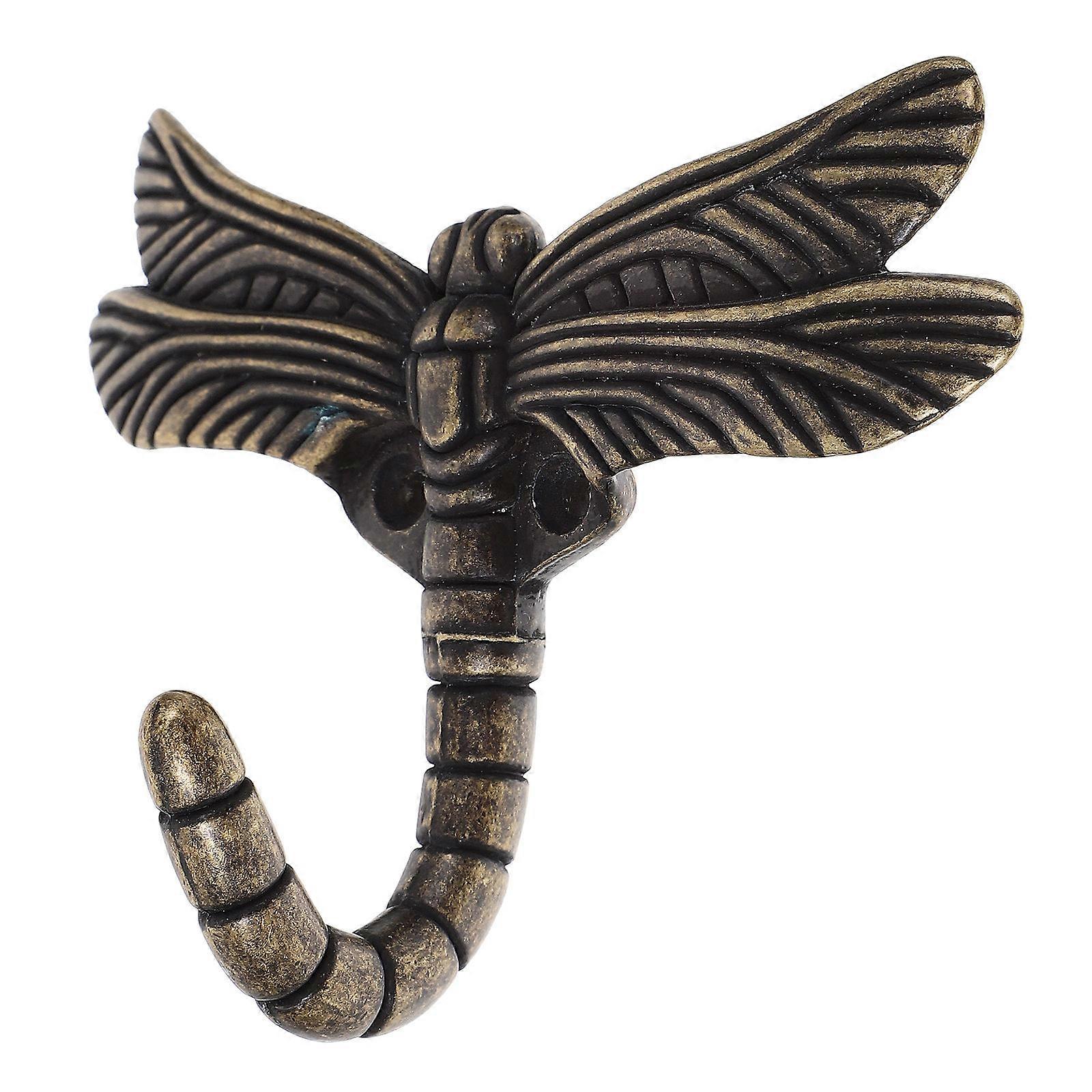 Wall Mounted Dragonfly Key Hook Decorative Hanger for Clothes, Hats, Scarves – Vintage Style Wall Hook with Resistance for Home Decor