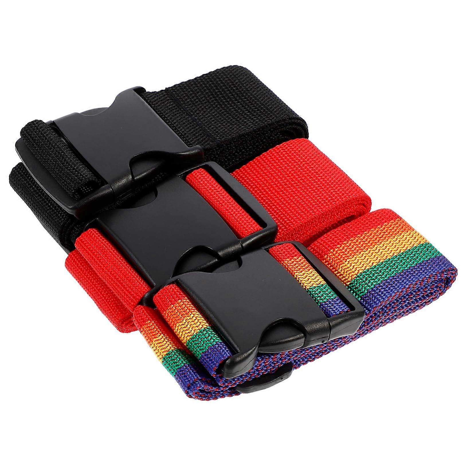 Luggage Belt Set of 3 Strong Straps for Suitcase Buckle Design Easy to Fasten Travel Accessory SpaceSaving