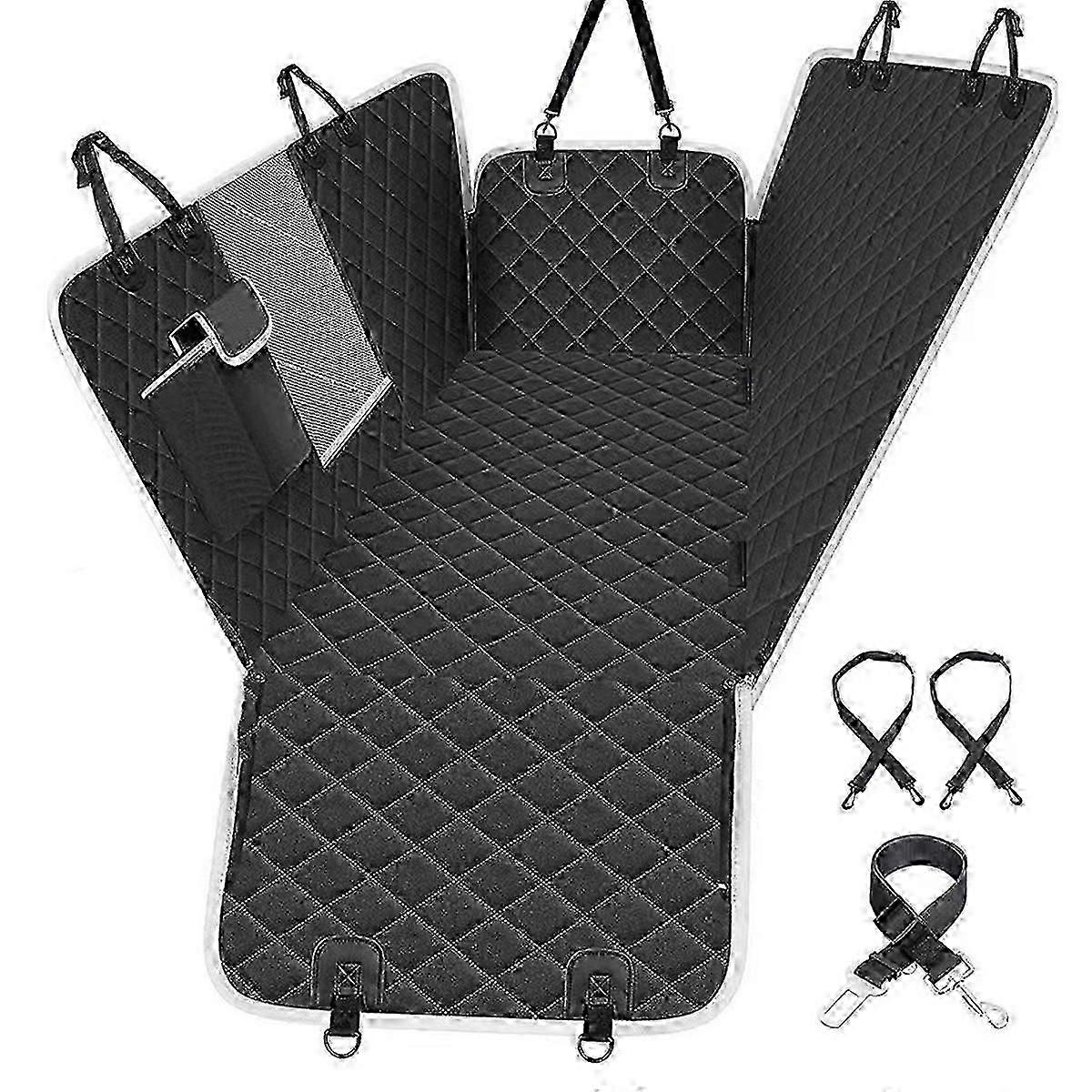 旅行仲間:ユニバーサルドッグカーシートカバー、メッシュビジュアルウィンドウ、コンバーチブル、防水、傷防止、滑り止め、クイックインストール、簡単なクリーニング