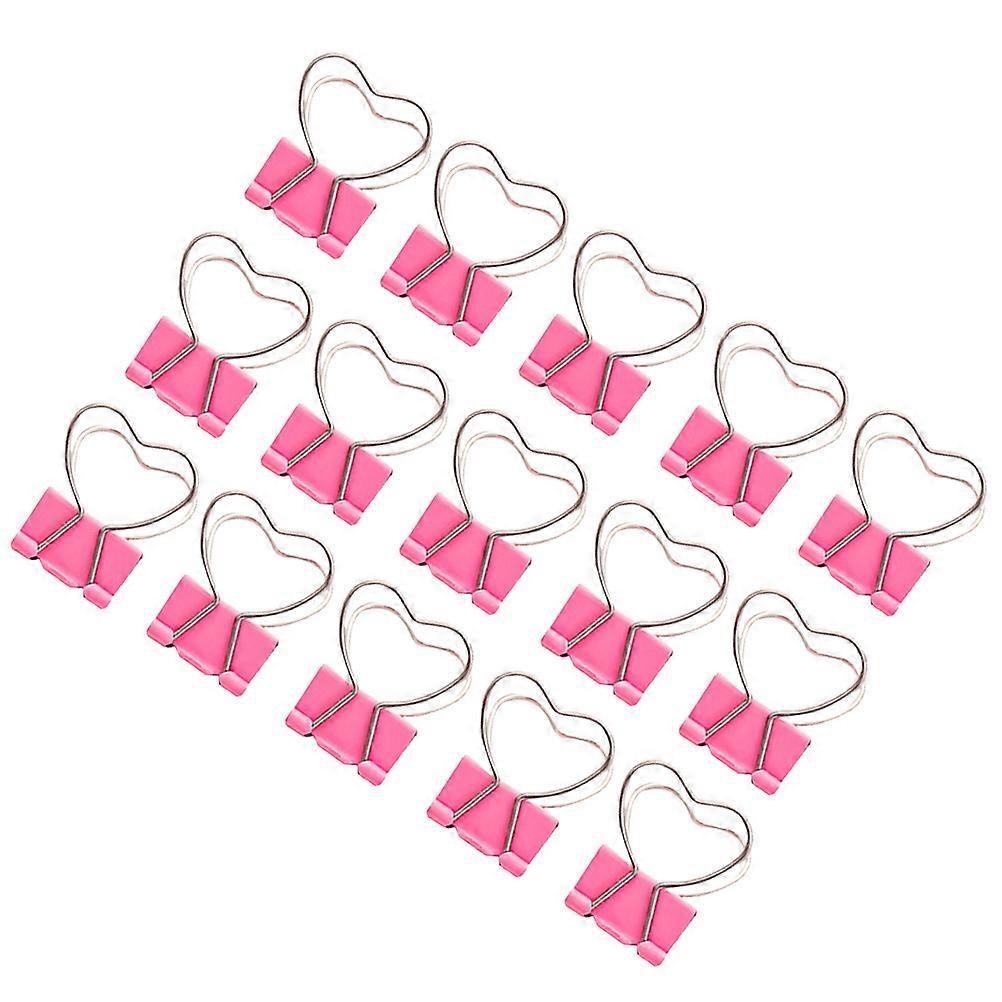 Coloured Paper Clips Mini Small Pink Heart Shape Hollow Out Design For File Organization 30Pcs