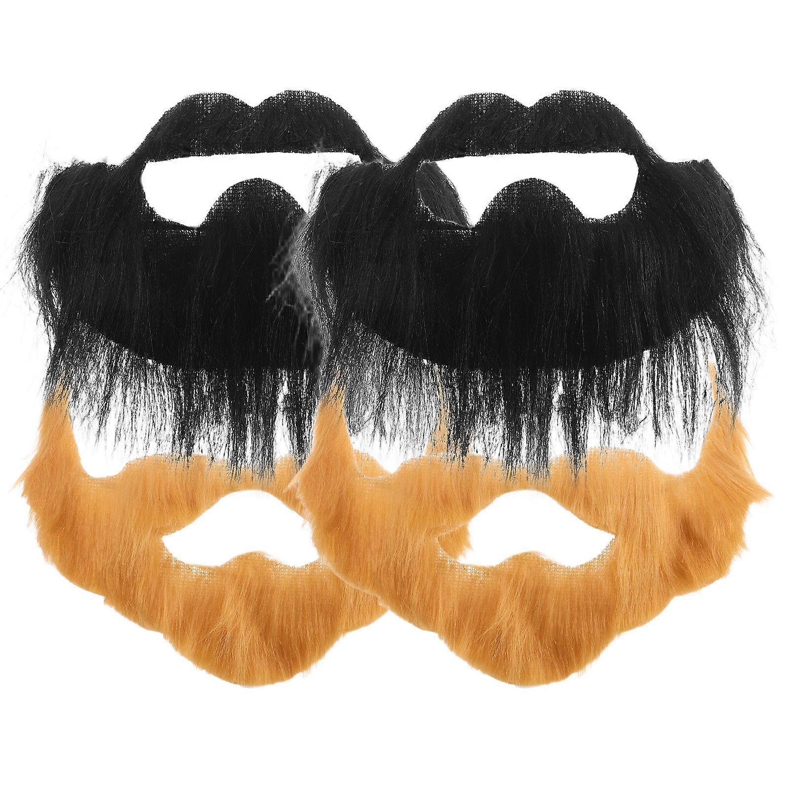 4PCS Realistic Fake Beard for Halloween Costume – Lifelike Facial Hair Props for Men, Versatile Styles for Cosplay & Vintage Parties, Durable & Easy