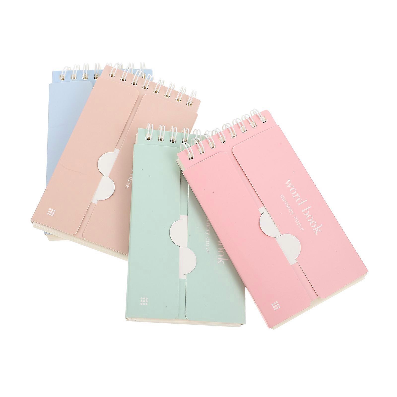 Vocabulary Memo Notebook Practical Portable Note Pads For School Use Assorted Color 4Pcs