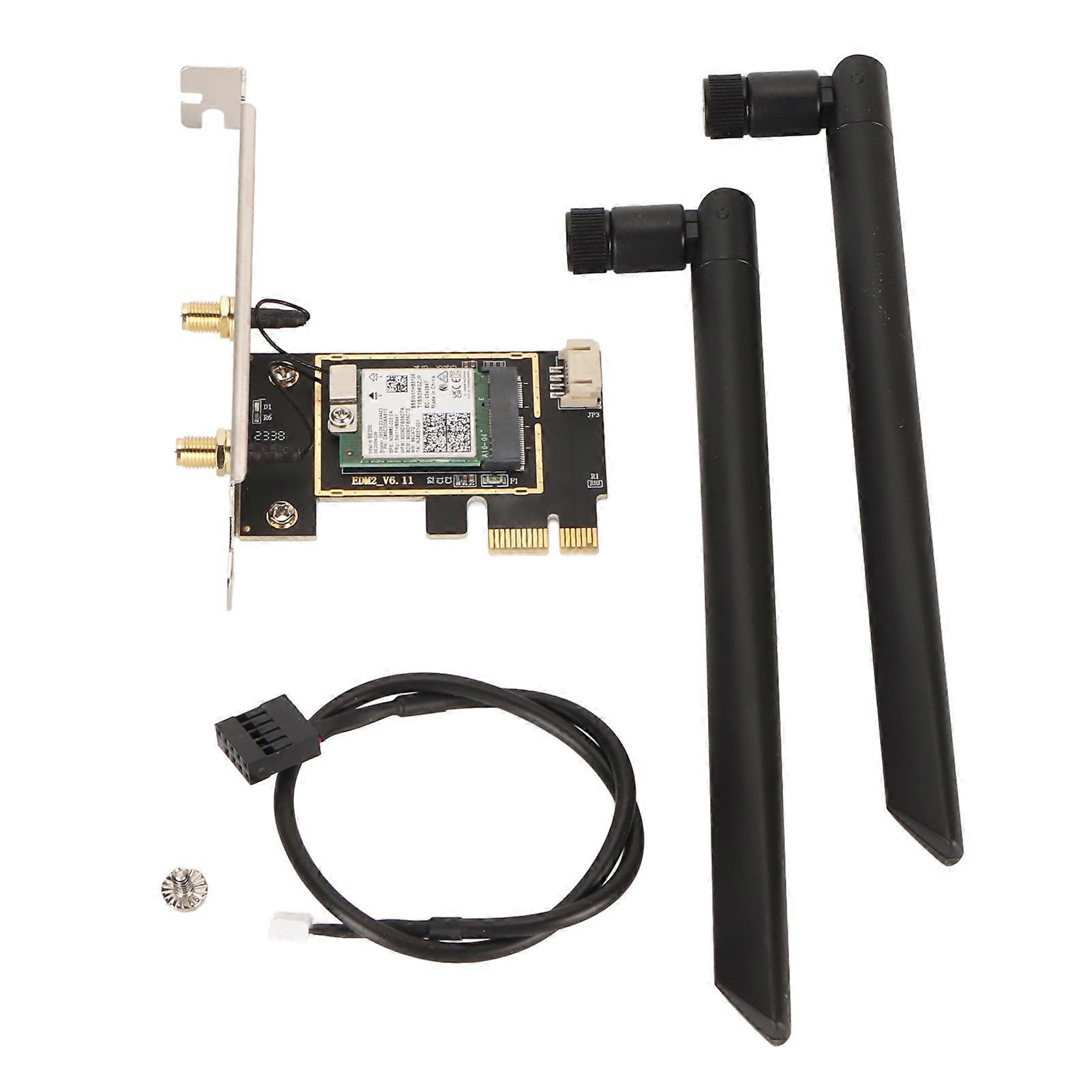 BE200NGW Wi-Fi 7 2.4GHz, 5GHz, 6GHz, Bluetooth 5.4, 8774Mbps, PCIe X1 Wireless Network Card for Windows 10/11 PC