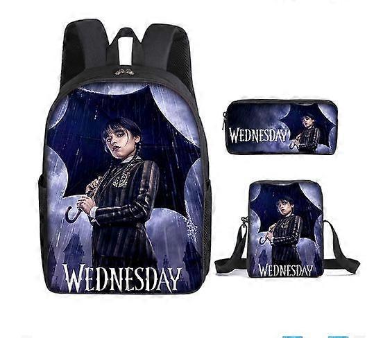 17-inch student backpack set 3D digital printing backpack three-piece set