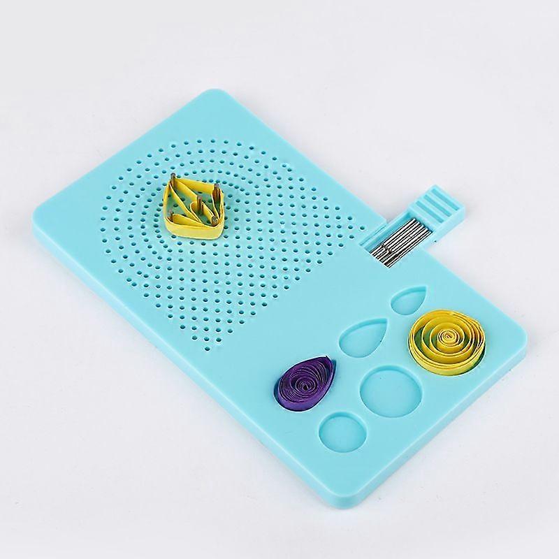 1 Set Paper Quilling Knitting Board with Needles for Paper Crafting and Art Projects Portable for Home School Travel Green