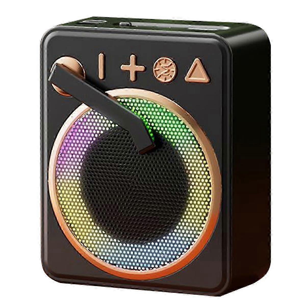 Portable Retro Bluetooth 5.0 Speaker with RGB Light and Wireless Record Player Support for TF Card and U Disk