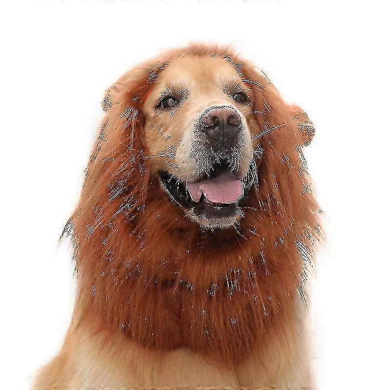 Lion Mane Costume for Dogs, Realistic Mane with Ears for Small to Large Pets, Funny Pet Halloween Accessory