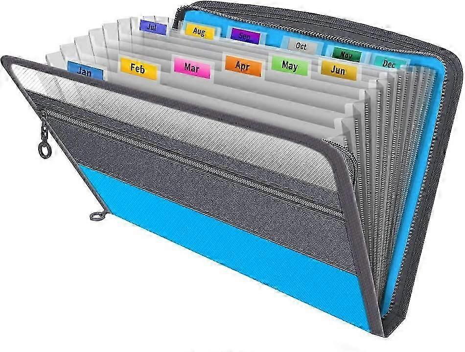 Black 13-Pocket Expanding File Organiser for Efficient Document Storage