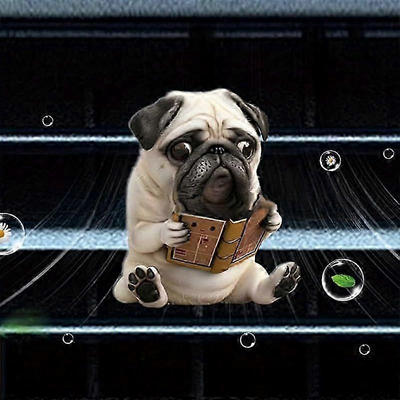 Adorable Pug Acrylic Car Air Vent Fragrance Diffuser, 2D Cute Dog Design Solid Scented, Fun & Stylish Interior Accessory, Pug Air Freshener Decorative