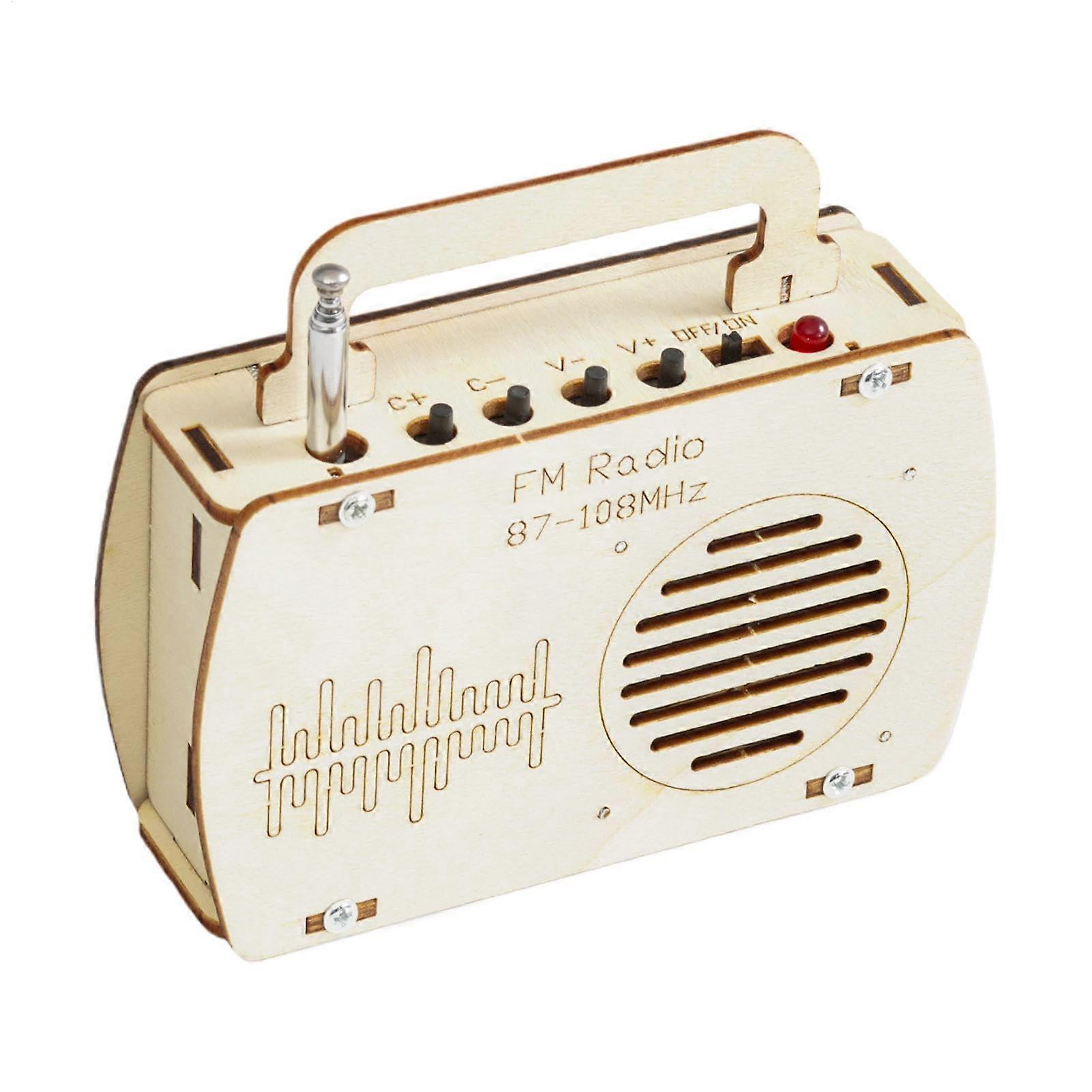 Kids Electronic Kits - Wooden Radio Building Kit for Beginners, Educational Construction Set with Colourful Tools for Teens