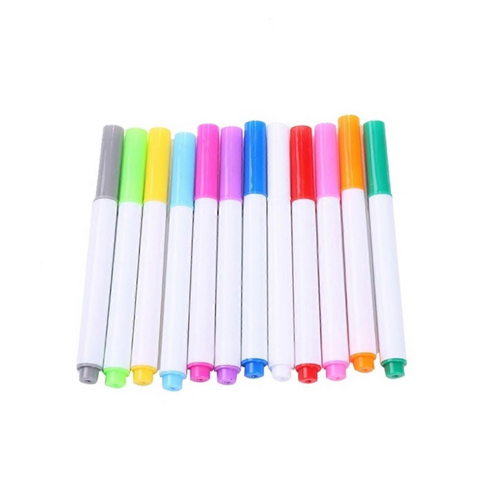 Chalk 12 Pieces Colour Erasable Liquid Chalk Pen Set for Whiteboard and Ceramic Art, Vibrant Colors for School Use