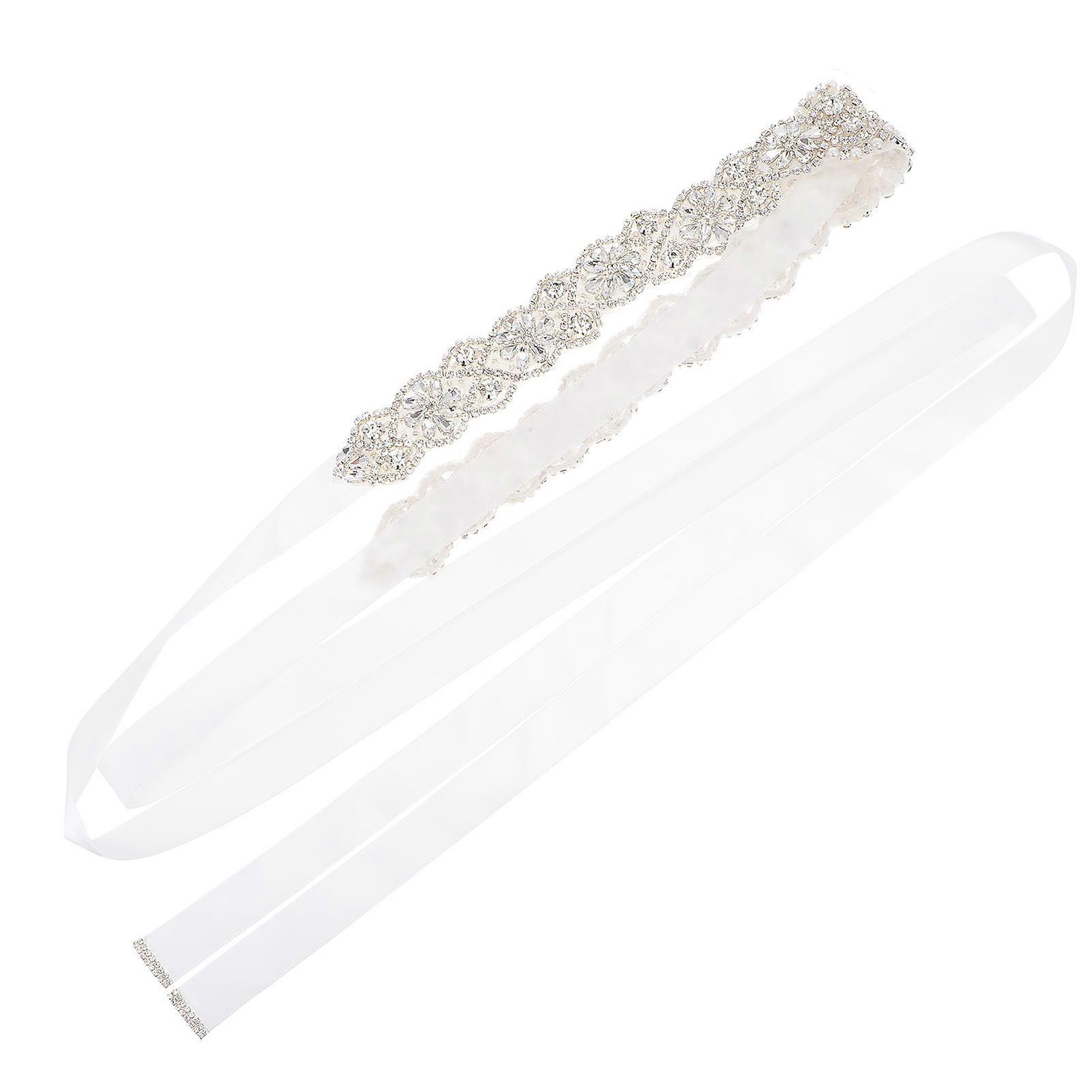 Chic Rhinestone Bridal Sash Waistband Dress Accessory for Weddings Parties Elegant Durable White Belt for Women