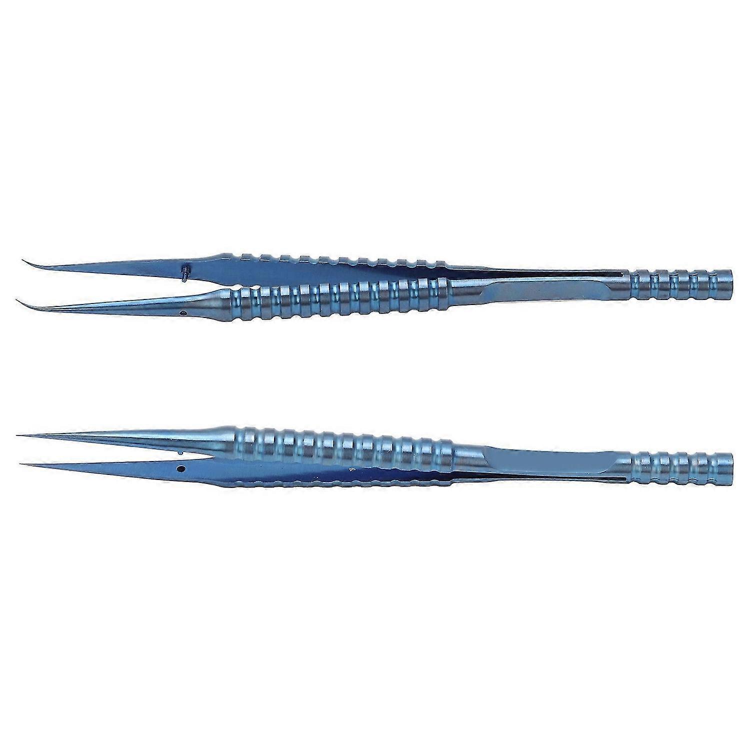 2 Pcs Fine Tipped Tweezers Straight Tip Bent Tip Titanium Alloy Electronic Repair Tweezers for Welding