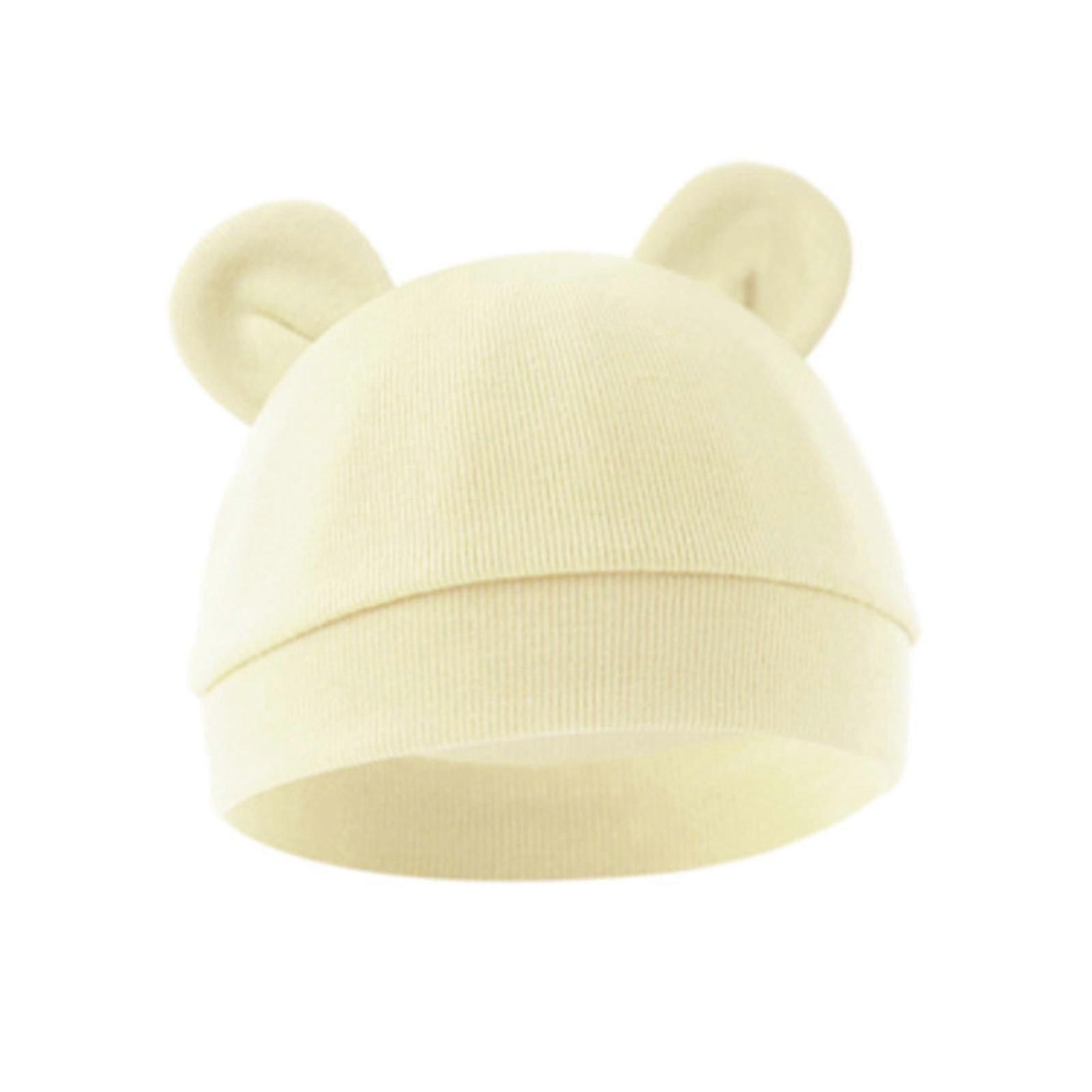 Νεογέννητα καλύμματα βρεφονηπιακών σταθμών για βρέφη 0-3 μηνών, αναπνεύσιμο βαμβακερό εμβρυϊκό καπέλο Baby Hospital Hat άνετο καπό Unsiex μπεζ κίτρινο