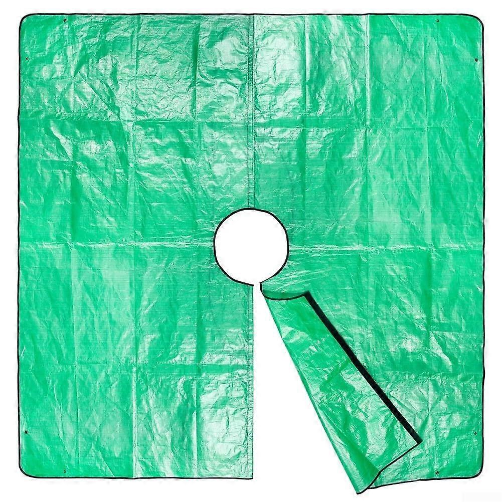 Garden Hole Landscape Trimming Mat Oilcloth Tree Tarpaulin Shrub Cut Leaf Collector Waterproof Reusable Corner Buckles 12'