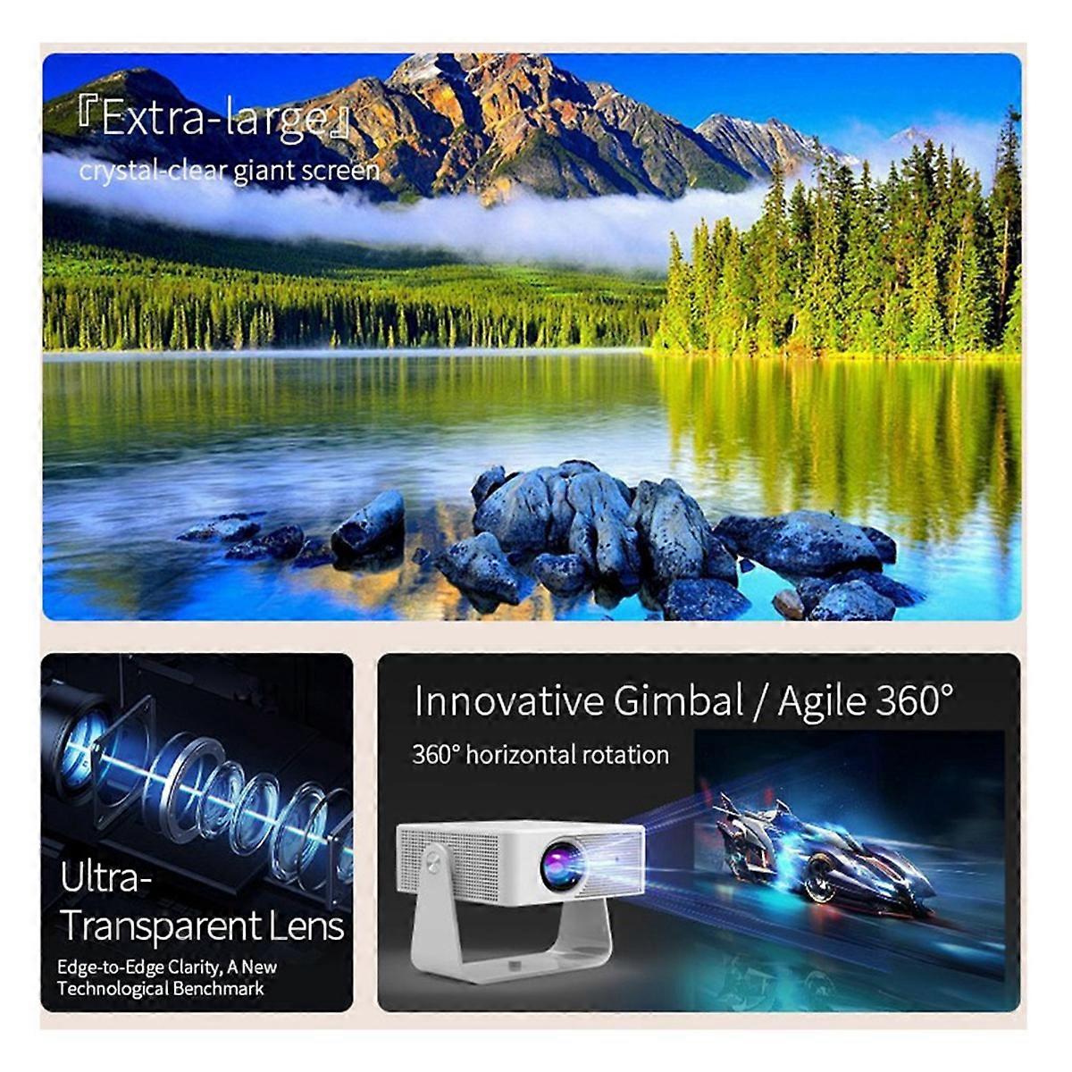 Ultra HD Projector Native 720P Support 4K WIFI6 Bluetooth 5.0 Android 11 Projector Auto Focus Home T