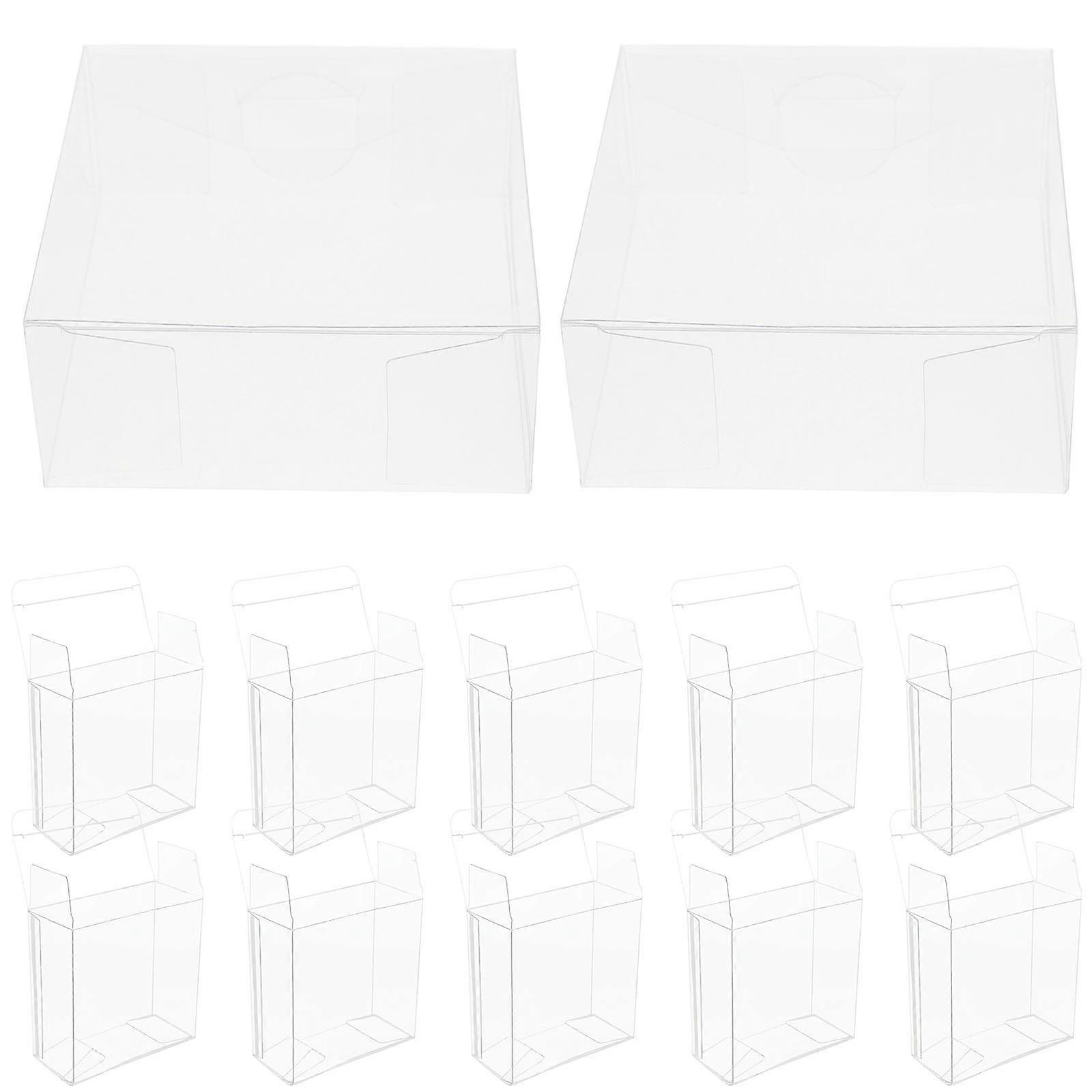 Party Treat Boxes Clear Rectangular Containers For General Users 10x4.5x10cm 12Pcs