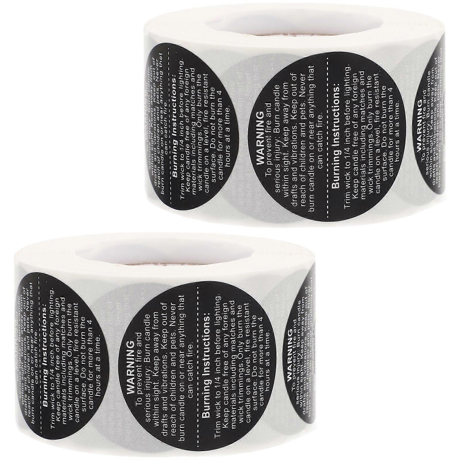 Candle Warning Labels Durable Safety Stickers for Candle Use 2 Rolls