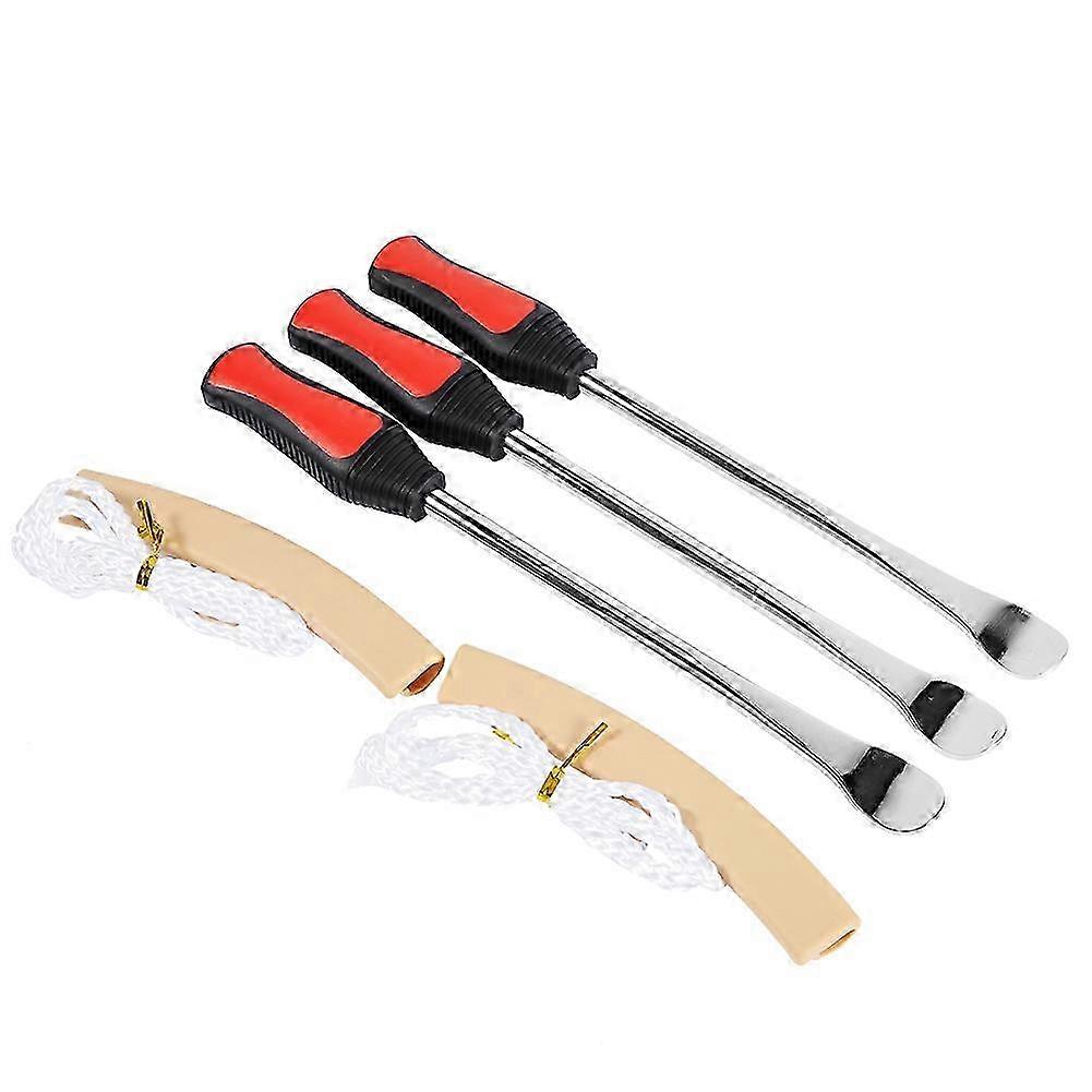 3x Lever Tool Spoon Motorcycle Tire Iron Change with 2x Wheel Rim Protectors Kit
