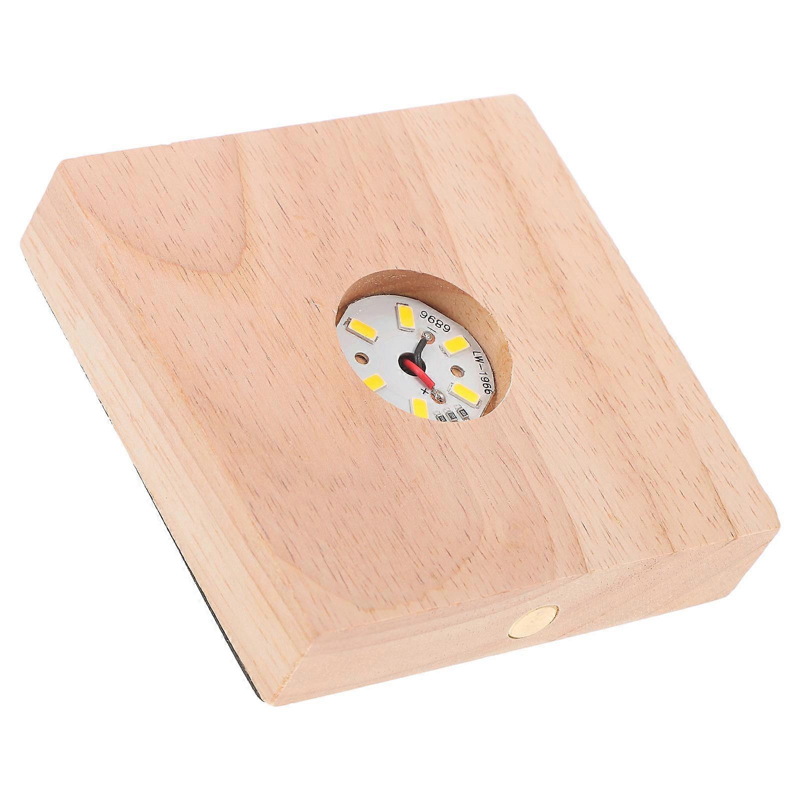 Crystal Sphere Stand in legno Luci a led Display Base Design minimalista Khaki 10.00X10.00X2.20Cm 1 set
