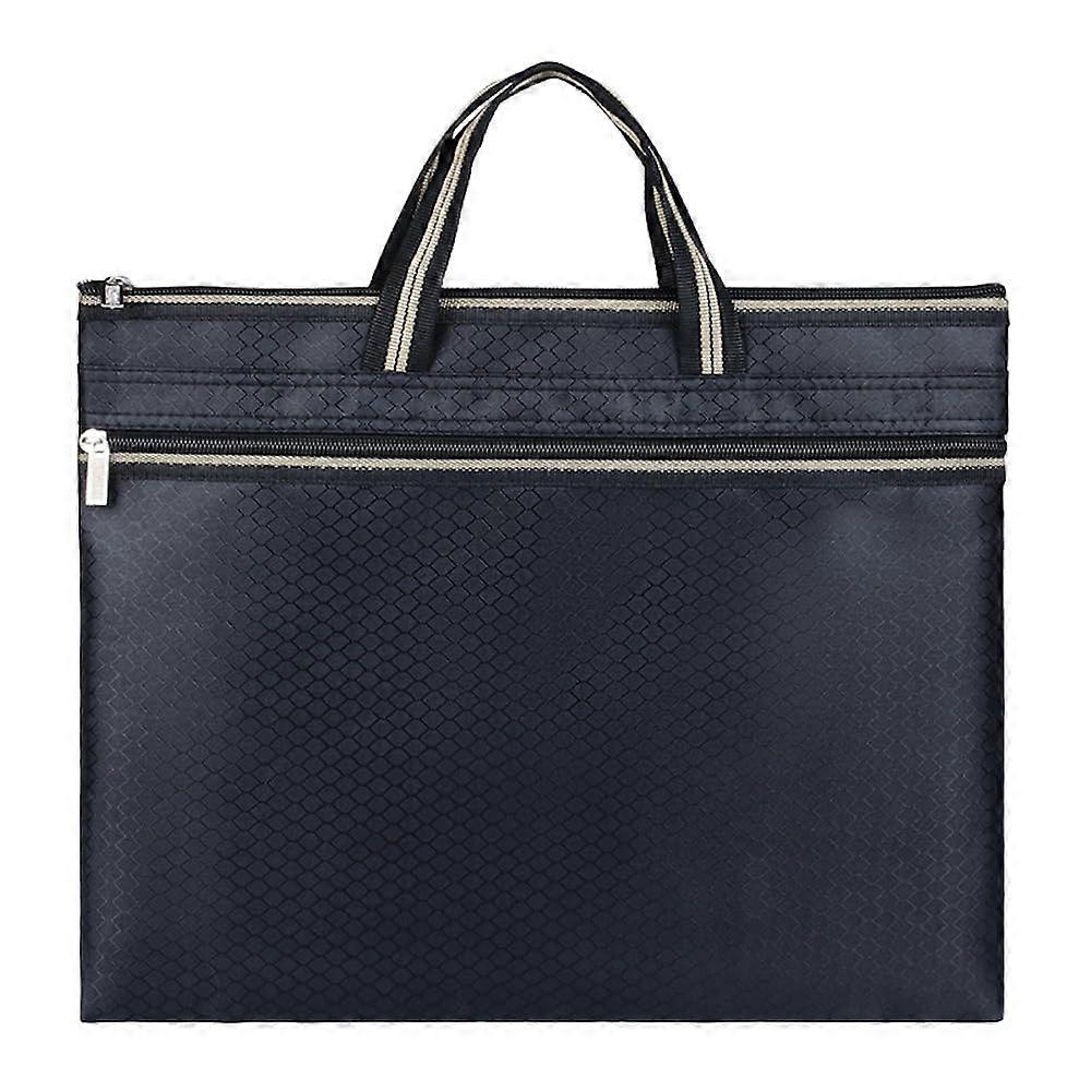 38 cm x 30 cm B4 Office Document Bag with Zip Carry Bag Briefcase File Organiser for Laptop Notebooks Documents Contracts Magazines Books, Black