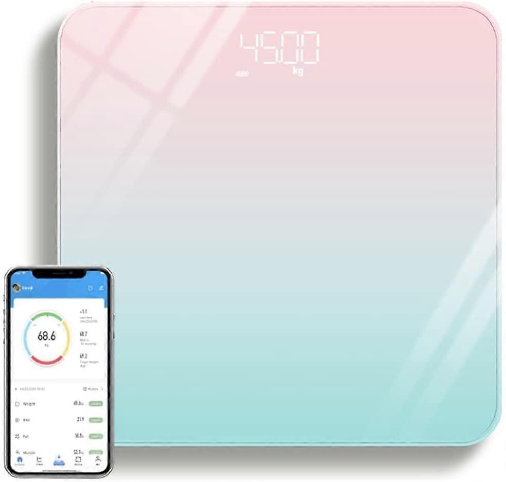 Bluetooth Smart Led Health Scale - Wireless Bathroom Weight And  With Smartphone App For 14 Key Indi