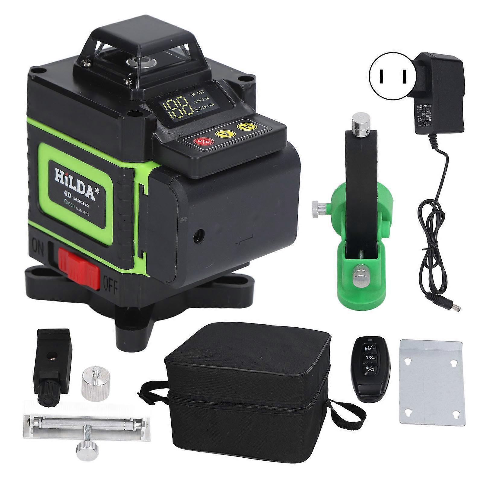 Line Level Accurate Self Level Manual Laser Line Level Tool for Long Distance Use 100‑240V US Plug