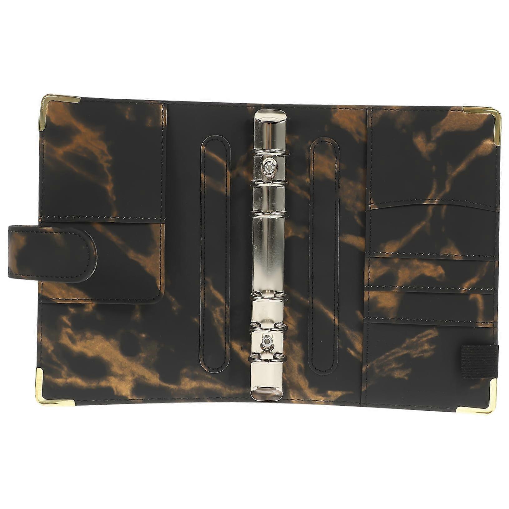 Binder Cover with Marble Design Refillable Ring Binder for Planners, Budget Planning, and Document Organization